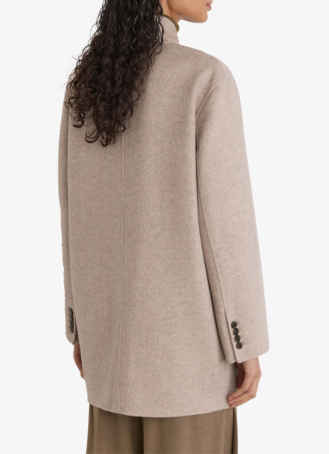Reiss Jett mantel in wolblend - achterkant 7 donkerbeige