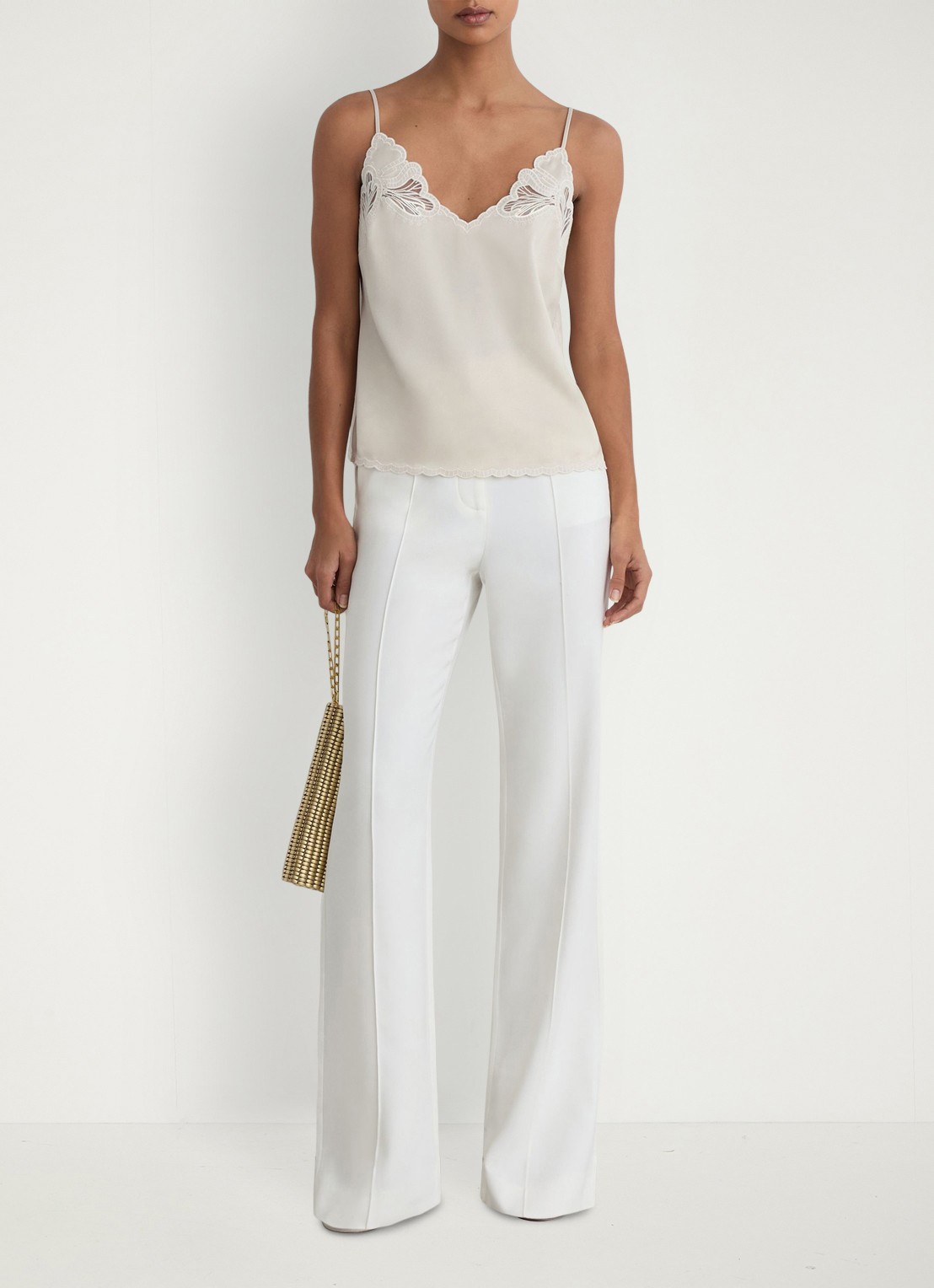 Reiss Joanie top met broderie - voorkant 3 neutral / beige
