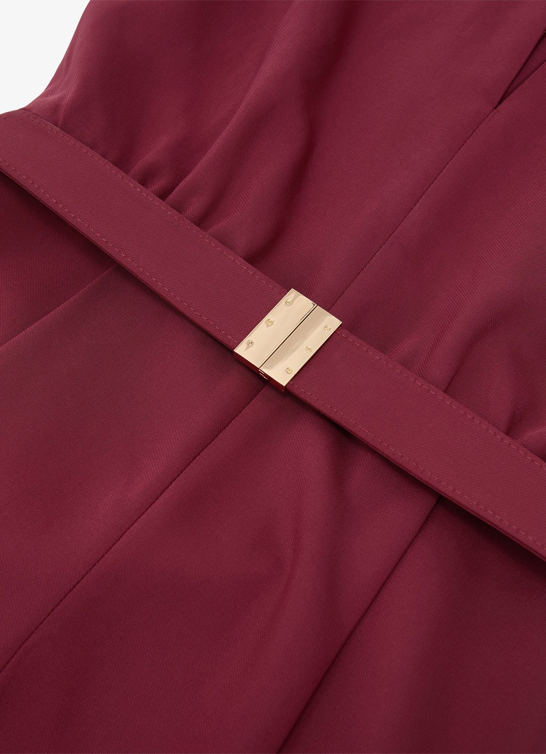 Reiss Jodie wide leg jumpsuit met ceintuur - detail 5 steenrood