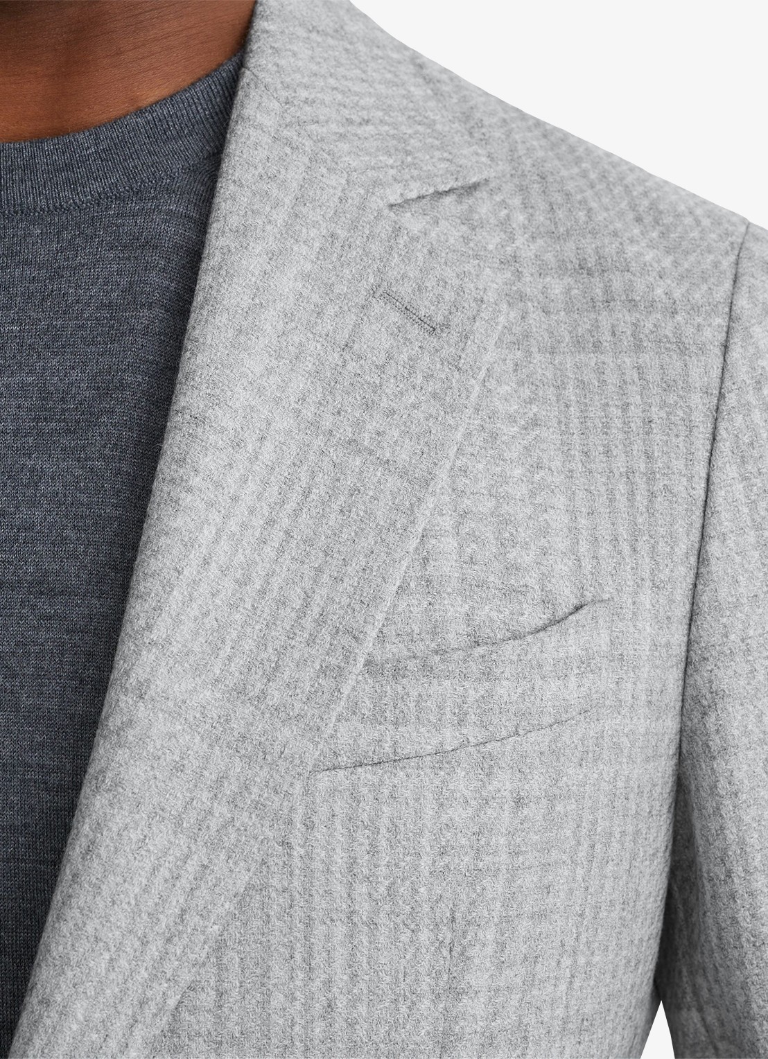 Reiss Joe single-breasted blazer in wolblend met ruitdessin - detail 2 grey / grijs