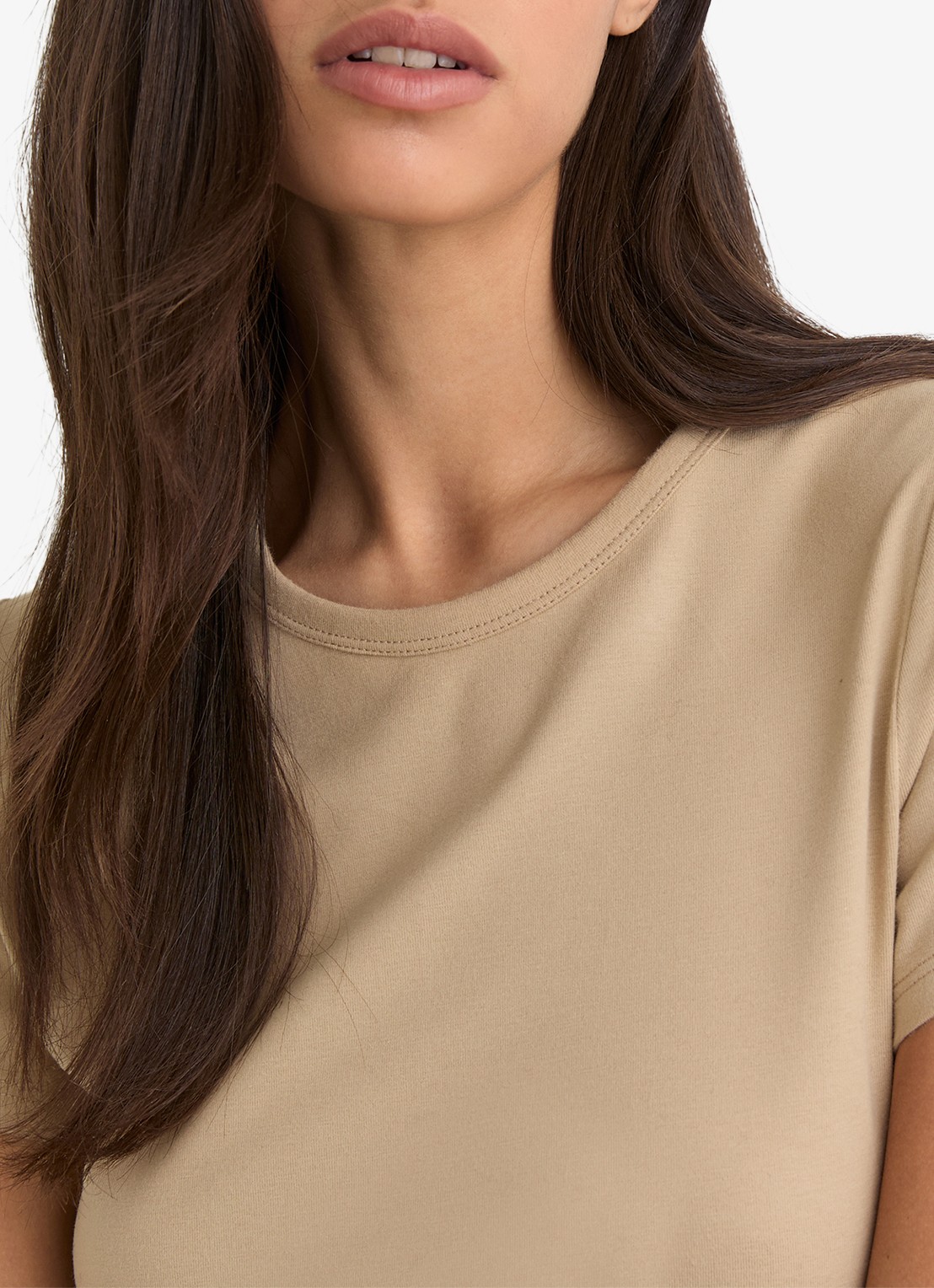 Reiss Jolie T-shirt met stretch - detail 3 camel