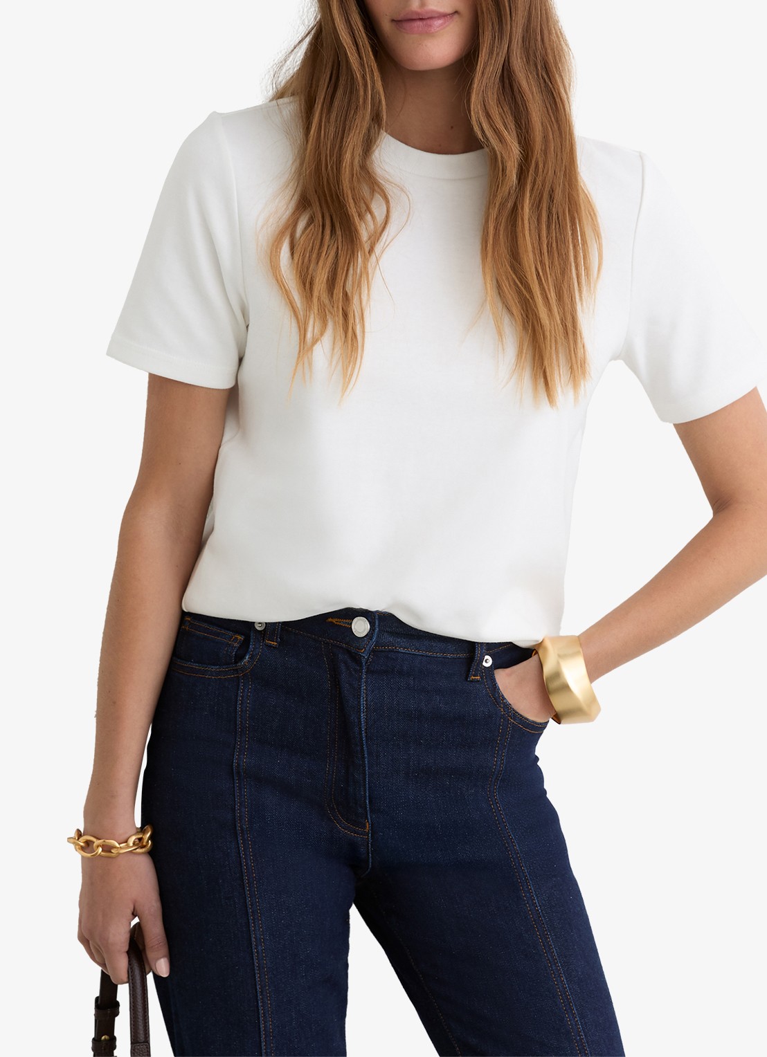 Reiss Josie T-shirt met ronde hals - detail wit