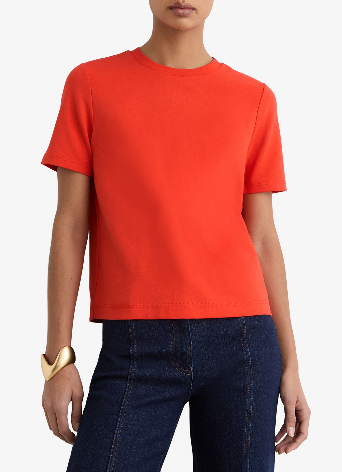Reiss Josie T-shirt met ronde hals - detail 4 rood