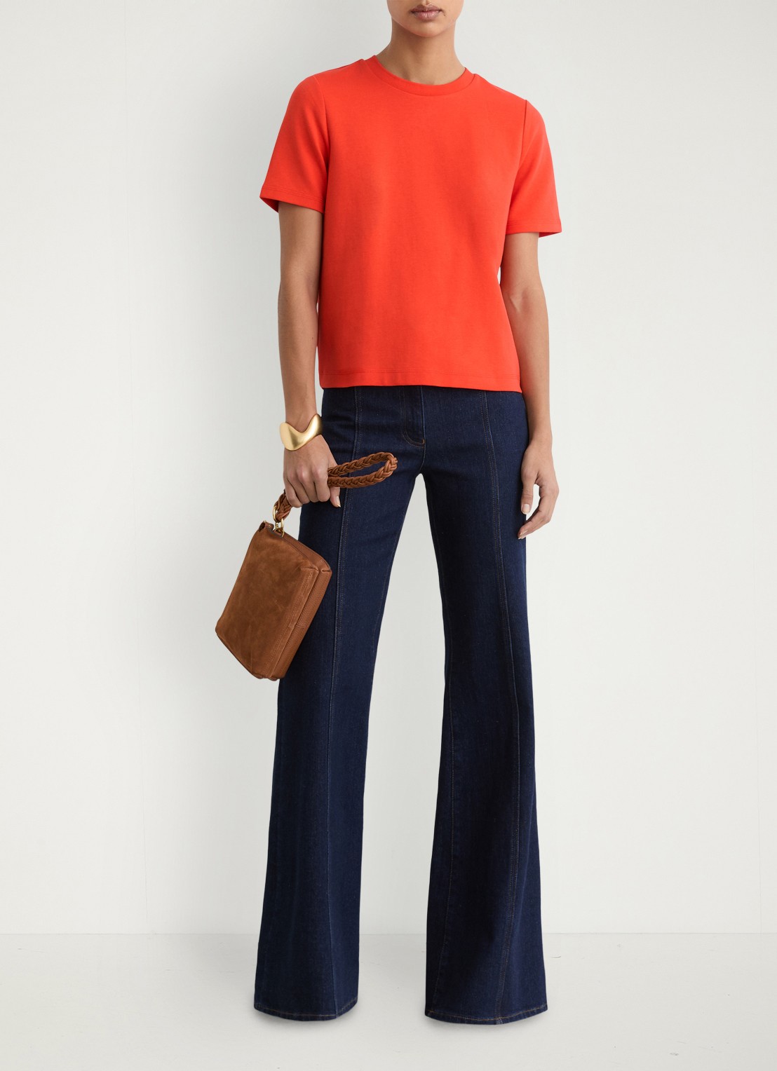Reiss Josie T-shirt met ronde hals - voorkant 3 rood