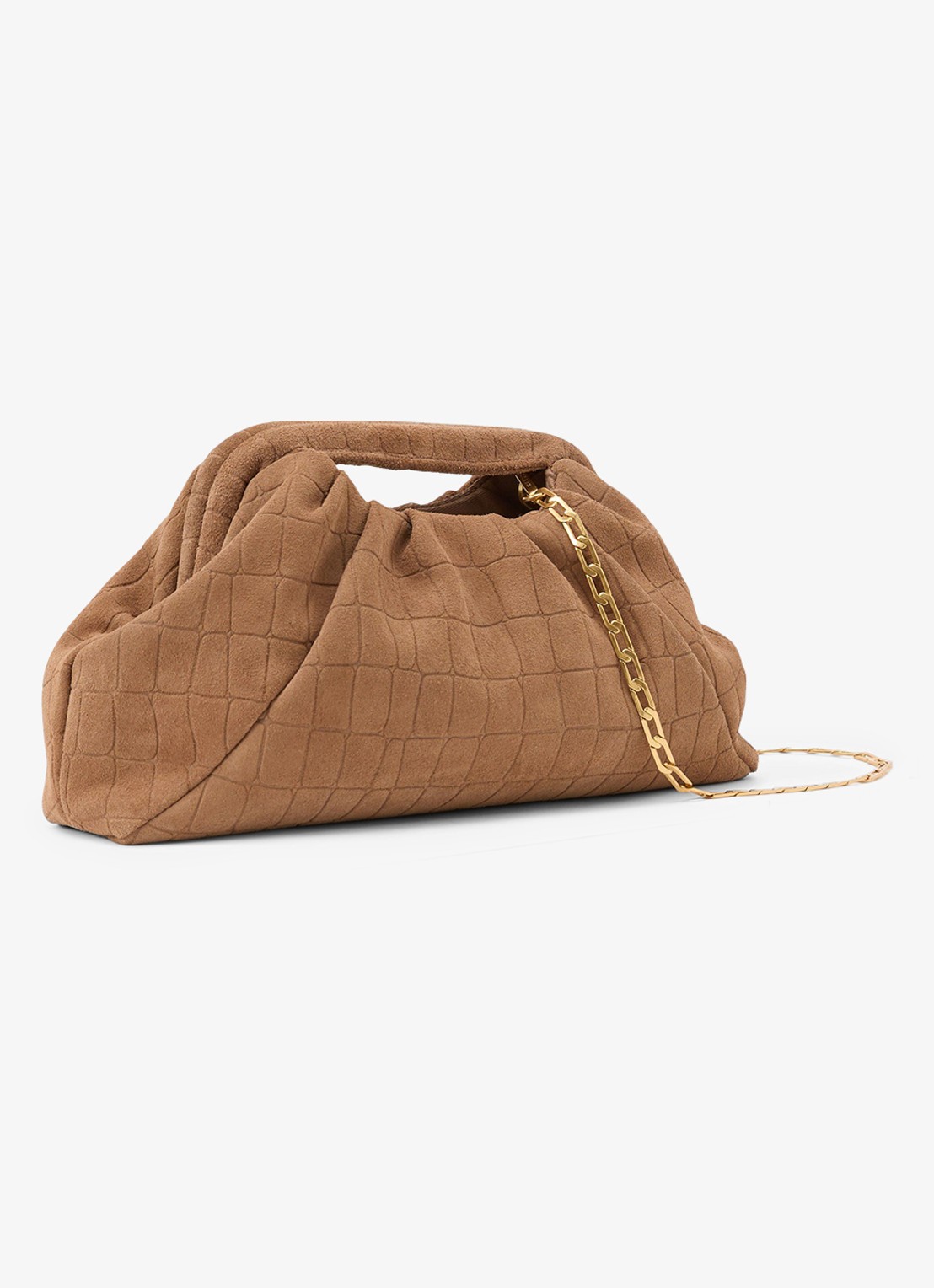 Reiss June clutch van suède - detail 3 bruin