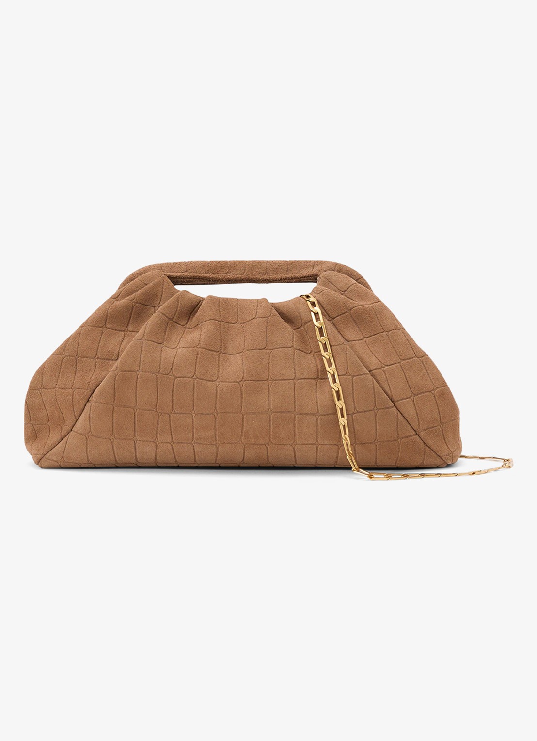 Reiss June clutch van suède - voorkant bruin