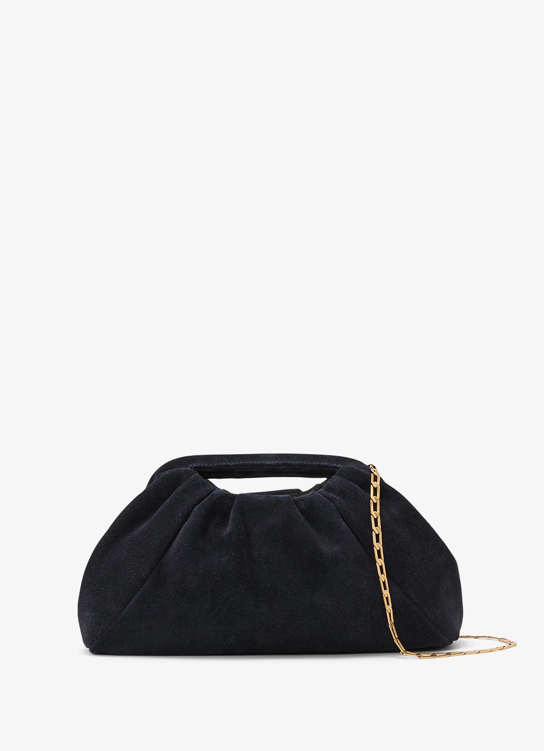 Reiss June clutch van suède - voorkant 5 donkerblauw