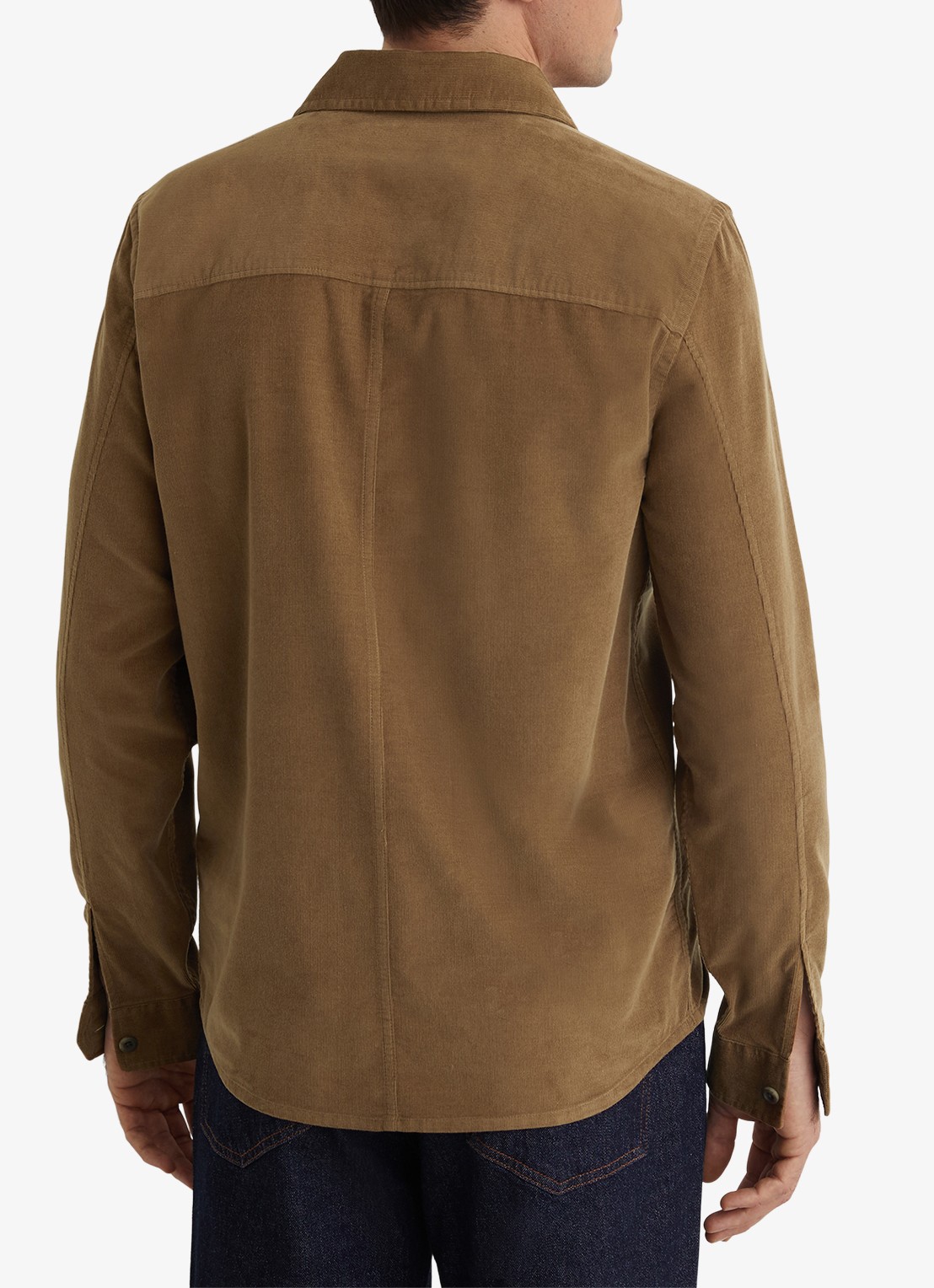 Reiss KAI Corduroy Twin-Pocket Overshirt - achterkant 2 beige