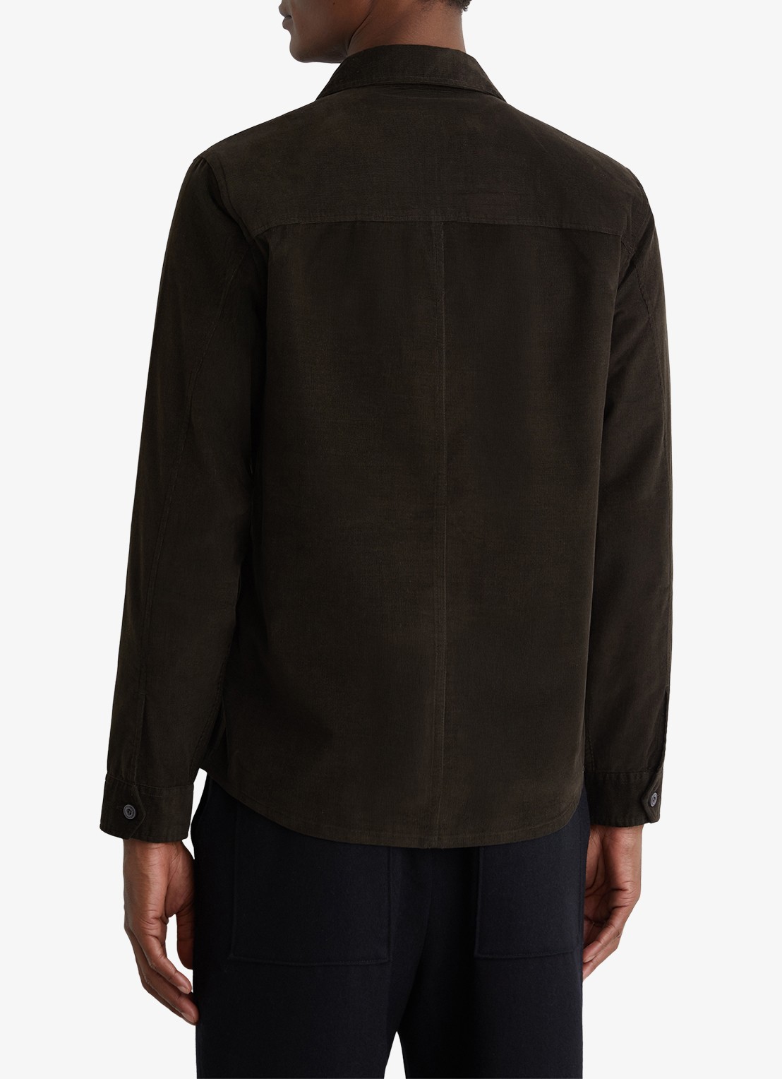 Reiss KAI Corduroy Twin-Pocket Overshirt - achterkant 3 donkergroen