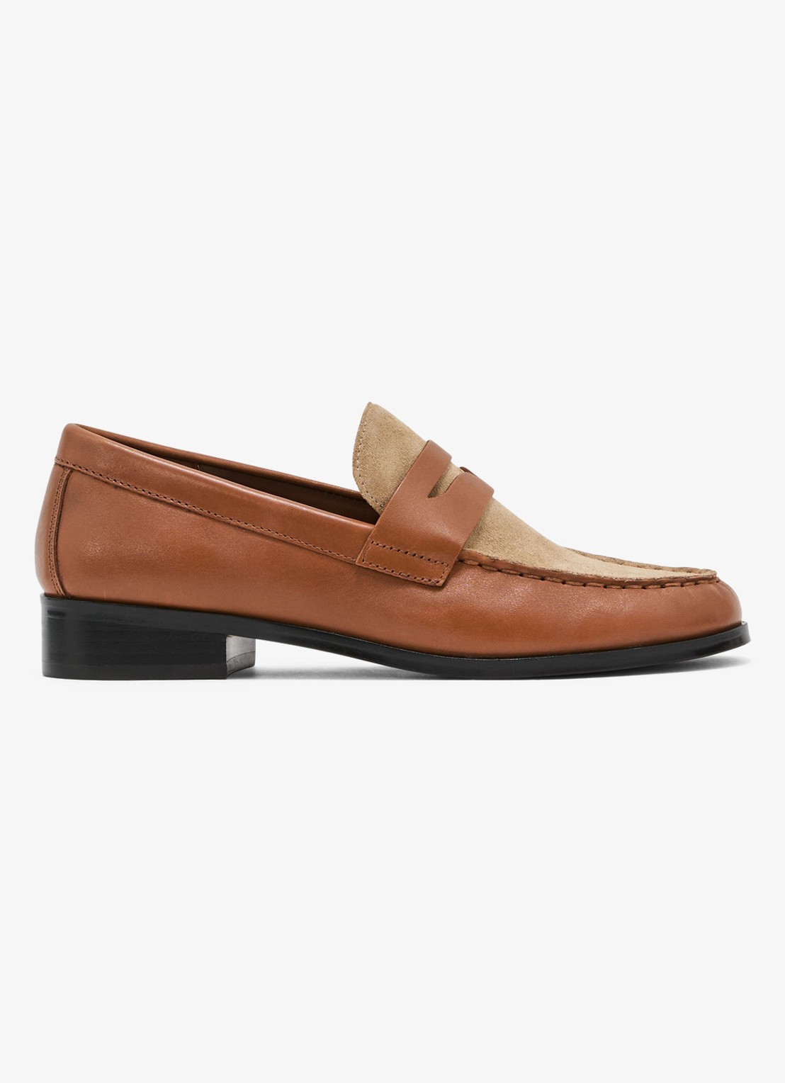 Reiss Kallie loafer van leer - voorkant 3 bruin