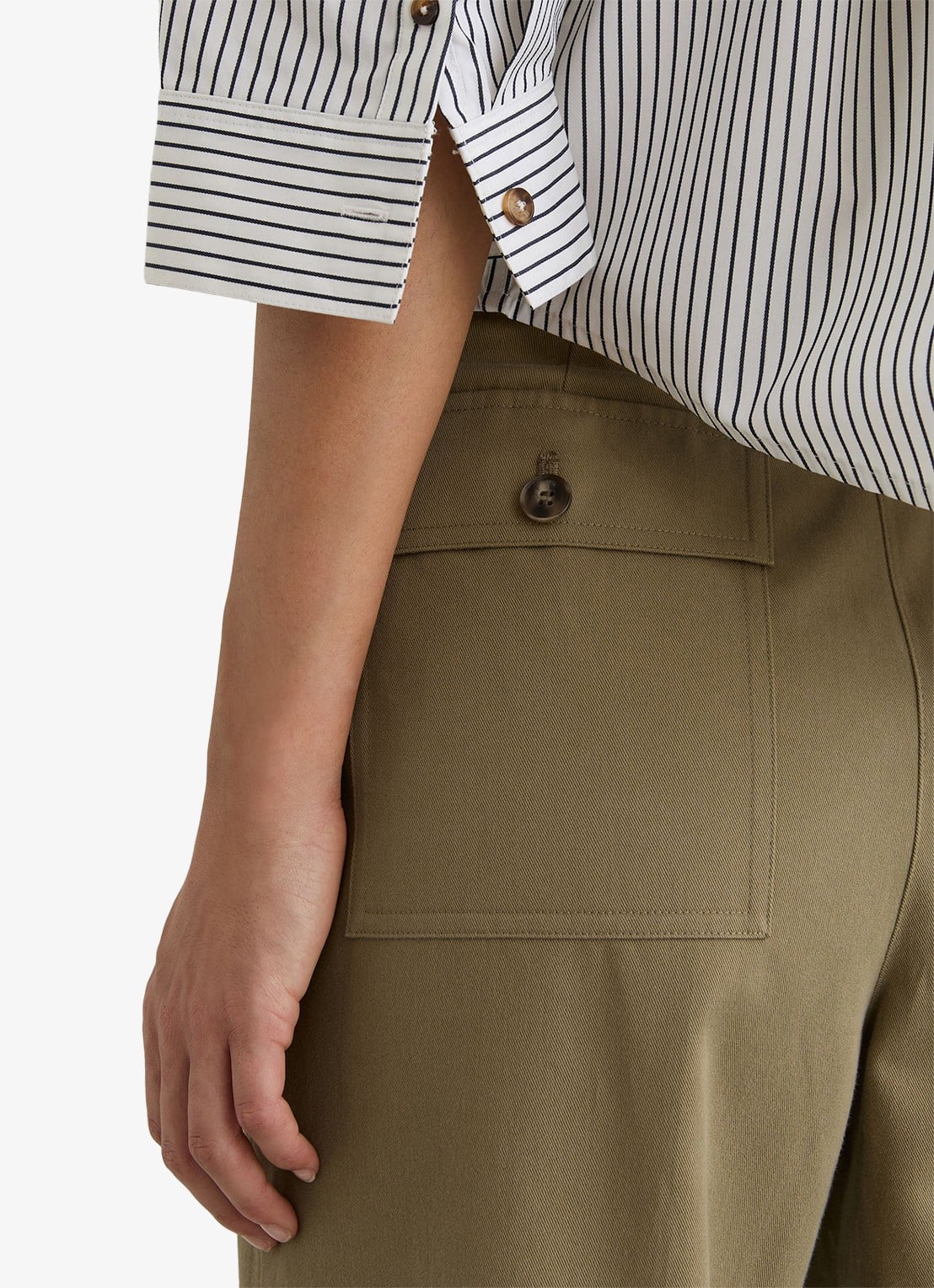 Reiss Kasia high waist tapered fit pantalon in lyocellblend - detail 4 khaki green / groen