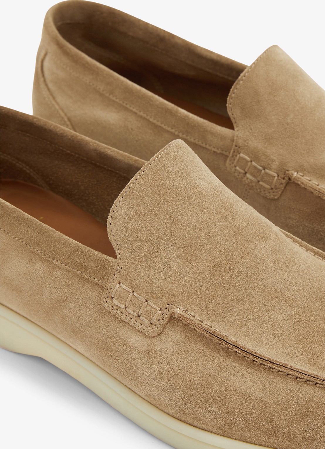 Reiss Kason loafer van suède - detail 4 beige