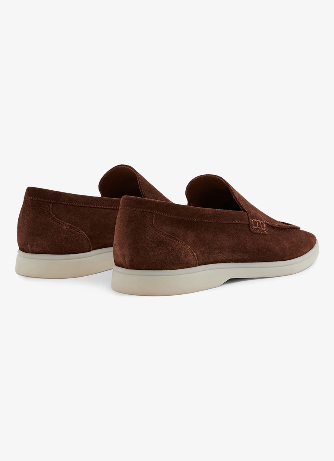 Reiss Kason loafer van suède - achterkant 4 donkerbruin
