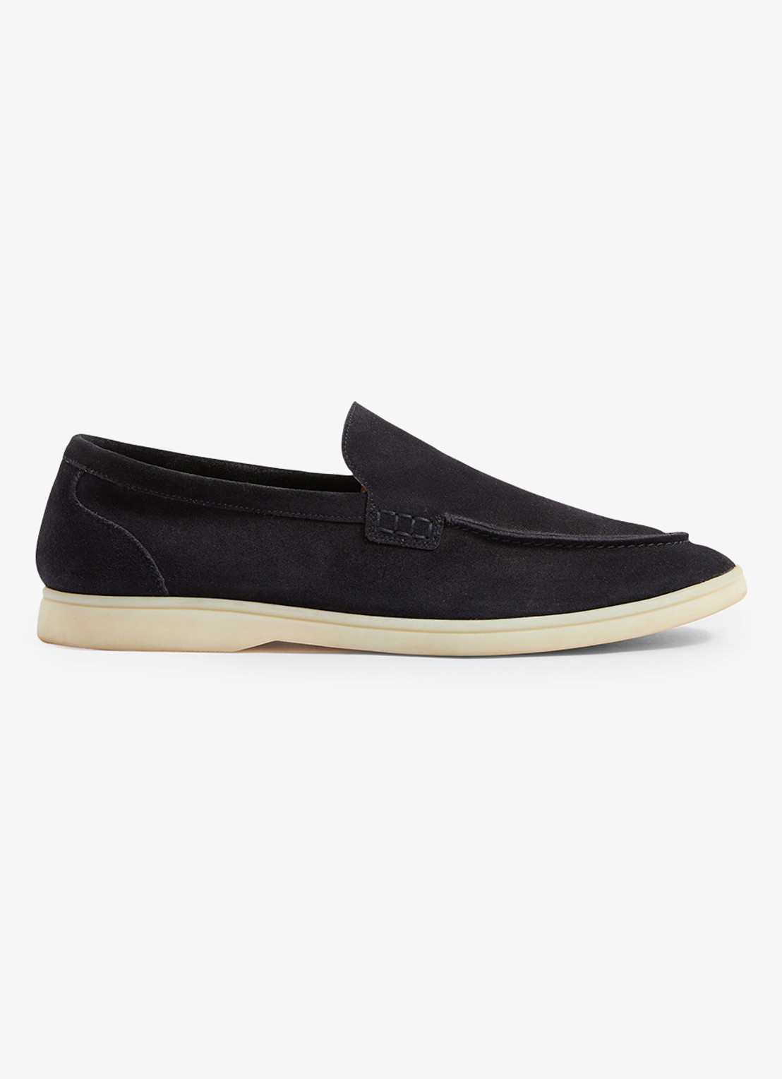 Reiss Kason loafer van suède - achterkant 2 navy / blauw
