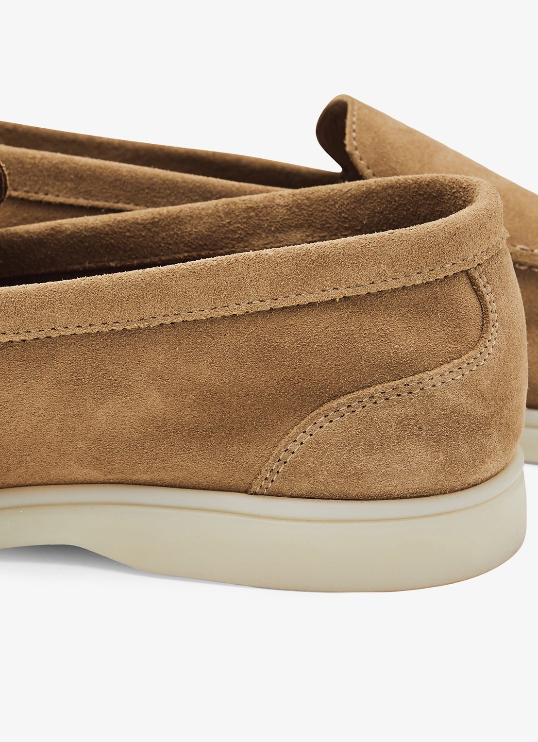 Reiss Kason loafers van suède - detail 2 stone / beige