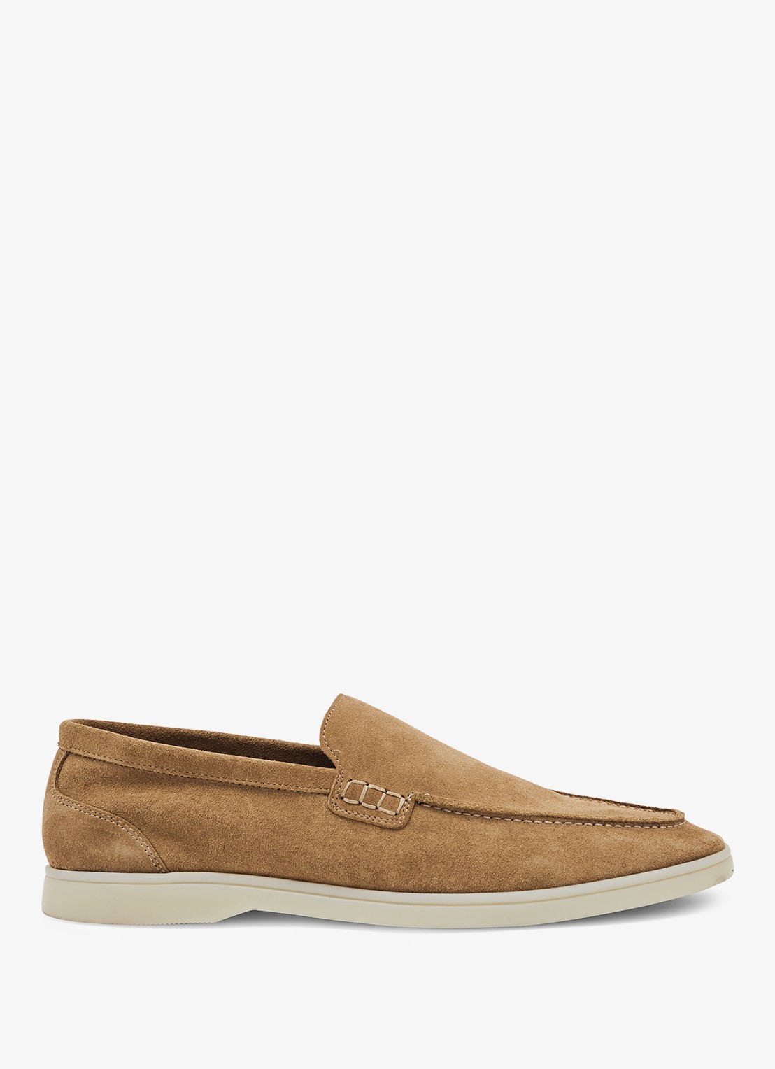 Reiss Kason loafers van suède - voorkant 3 stone / beige