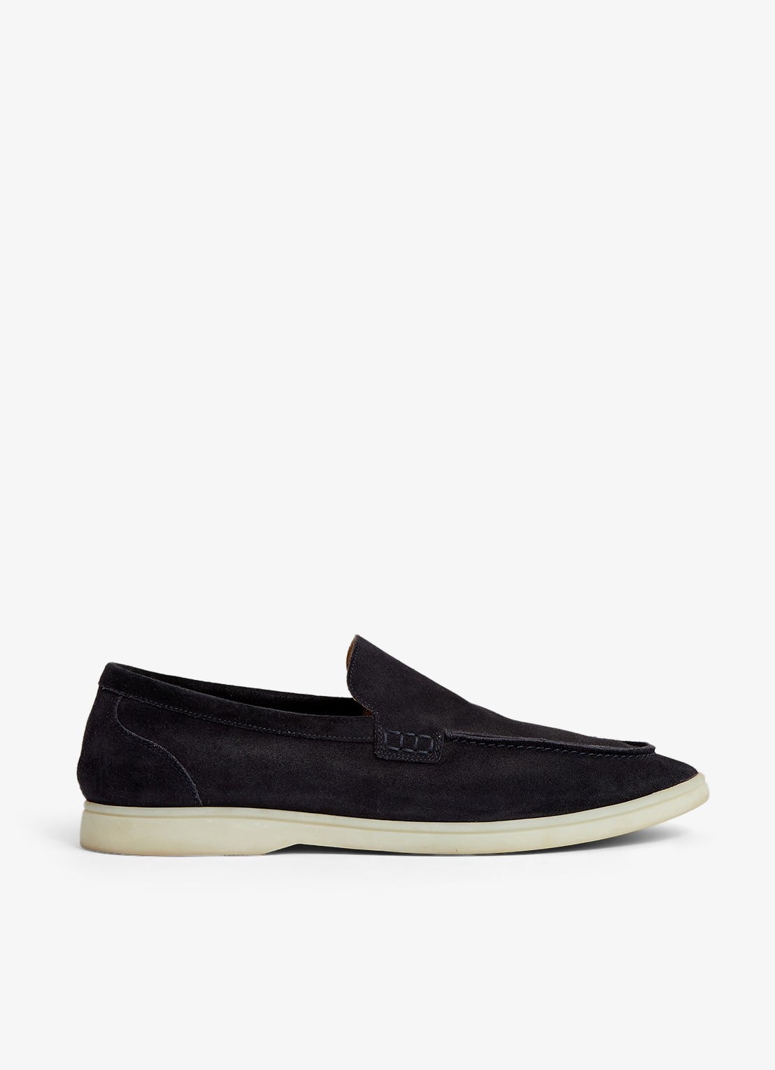 Reiss Kason loafers van suède - voorkant 3 navy / blauw