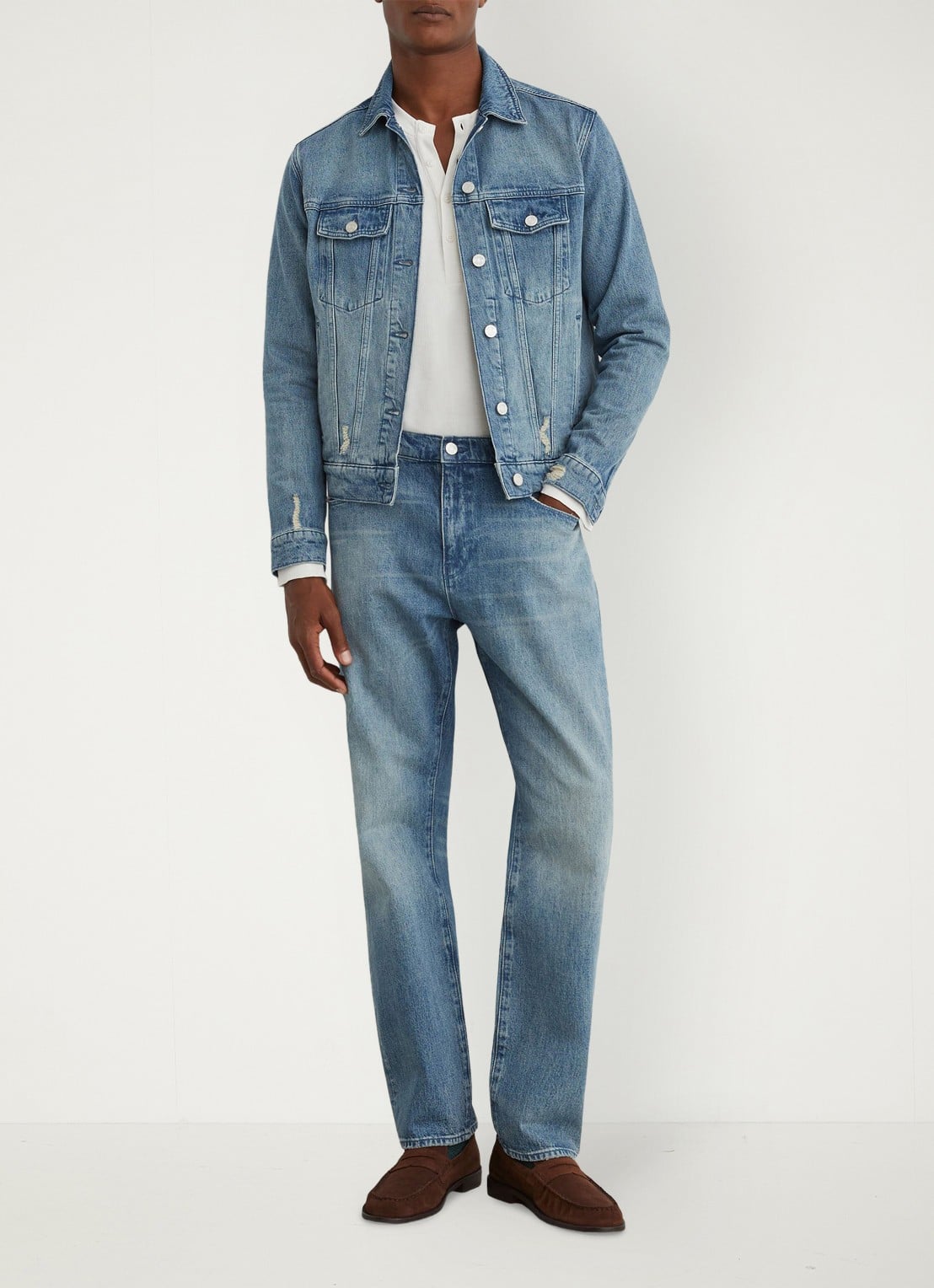 Reiss Keith straight leg jeans met lichte wassing - detail 6 denim