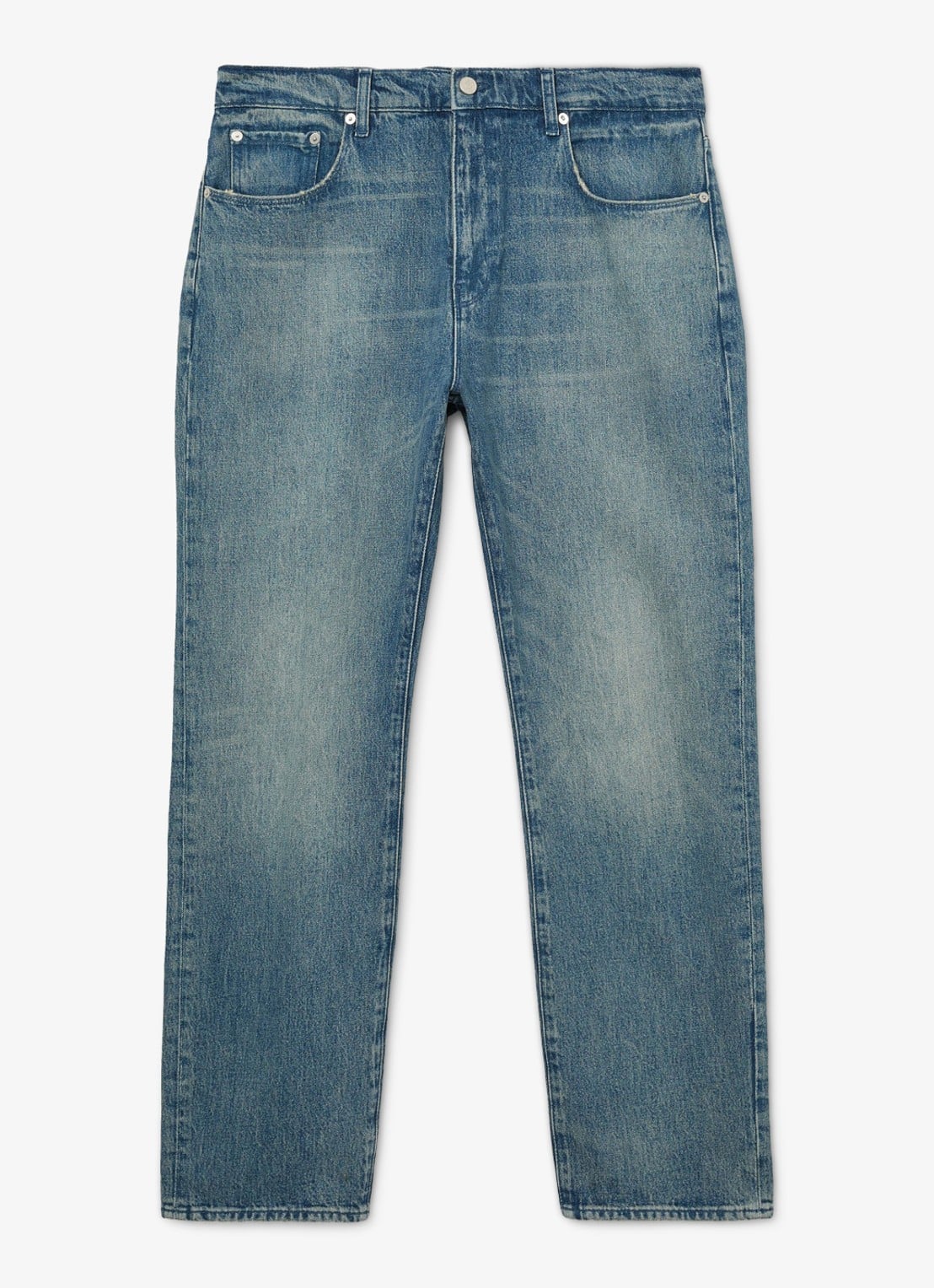 Reiss Keith straight leg jeans met lichte wassing - voorkant denim