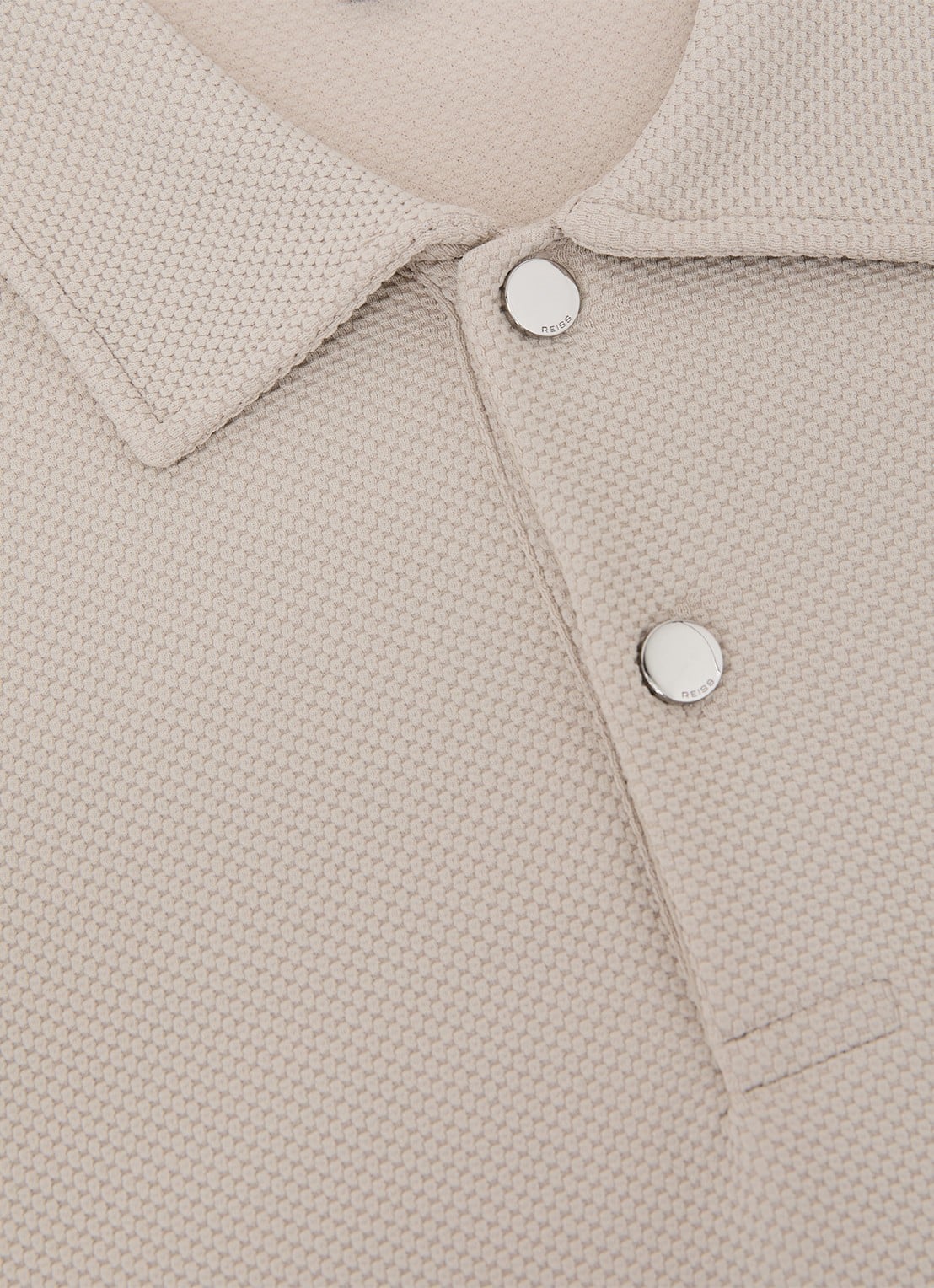 Reiss Kennedy regular fit polo met textuur - detail 4 beige
