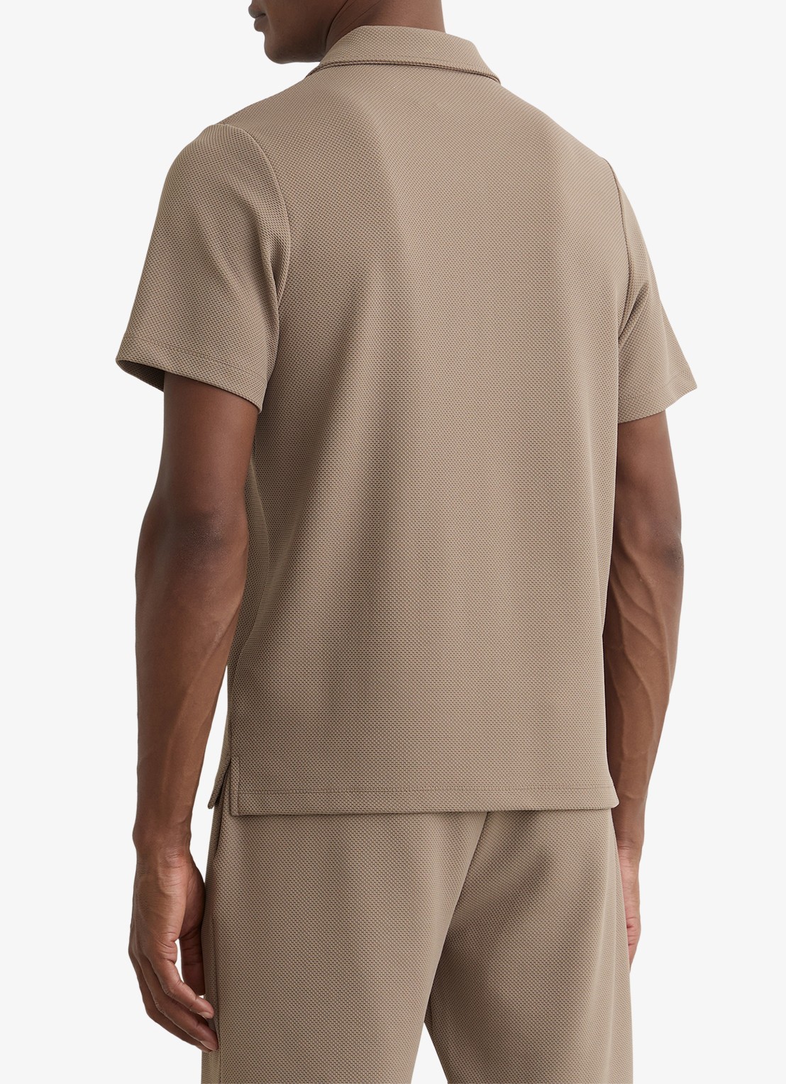 Reiss Kennedy regular fit polo met textuur - achterkant 3 camel