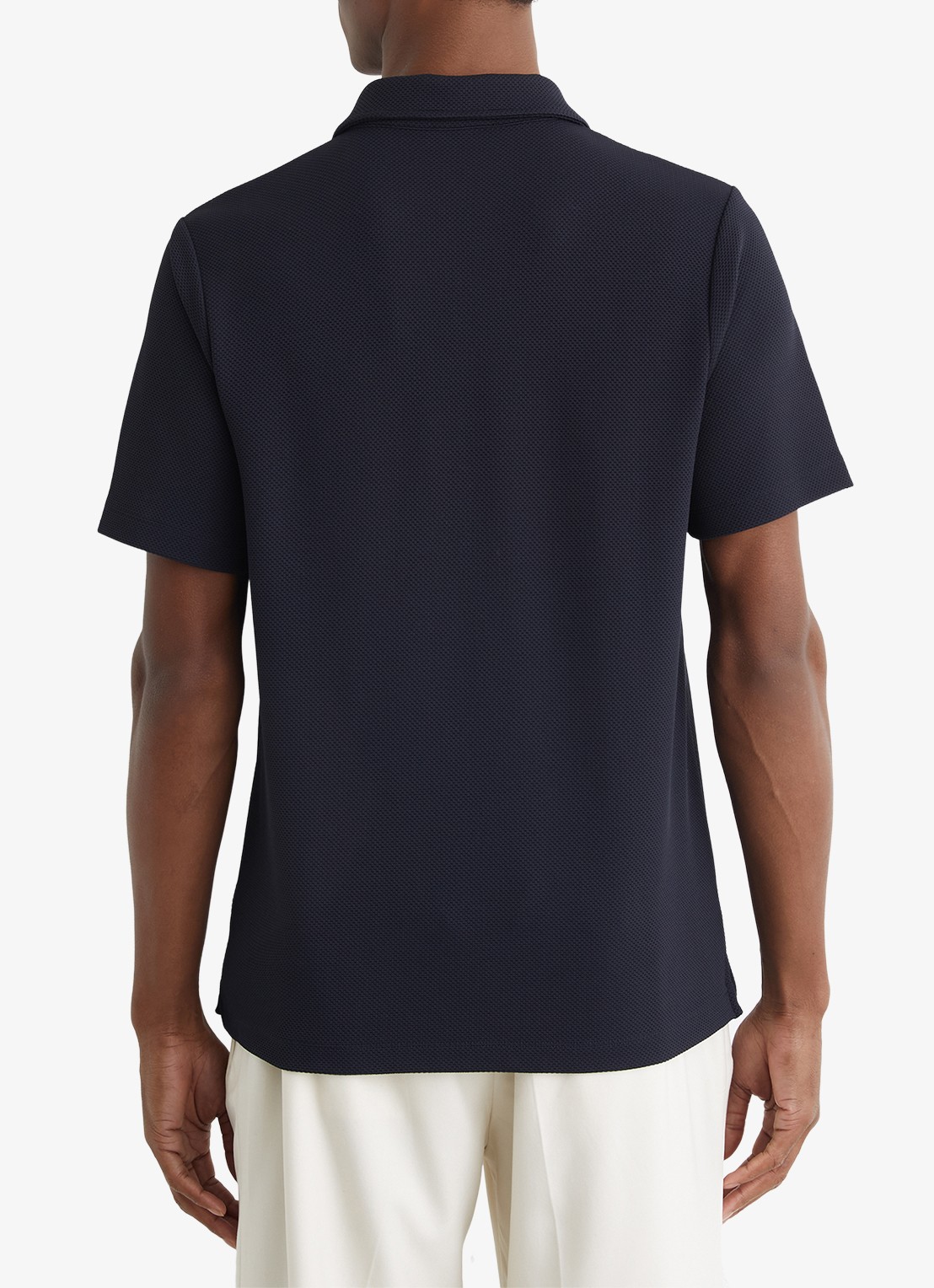 Reiss Kennedy regular fit polo met textuur - achterkant 4 donkerblauw