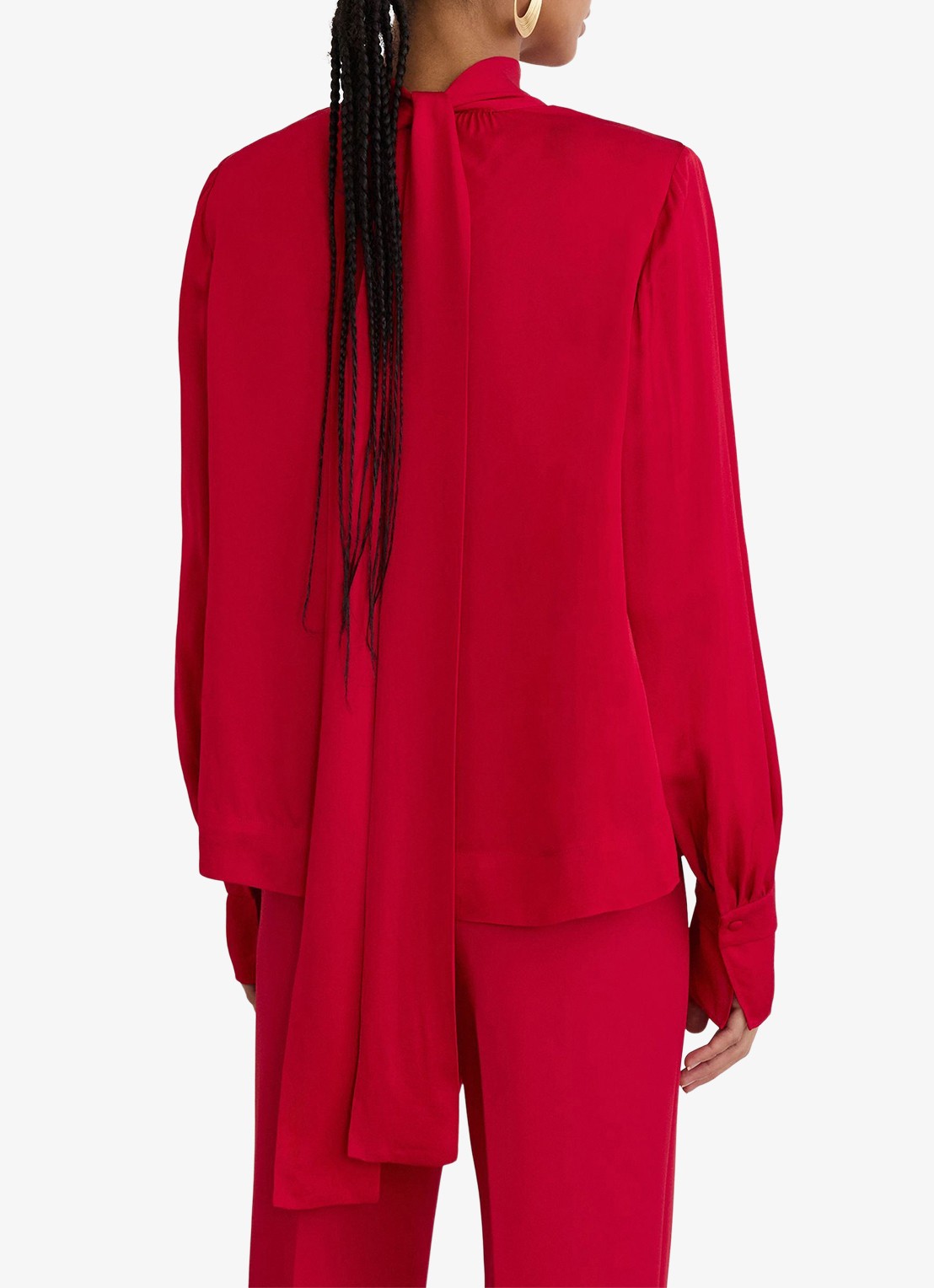 Reiss Kenny tuniek met sjaalkraag en keyhole - achterkant rood
