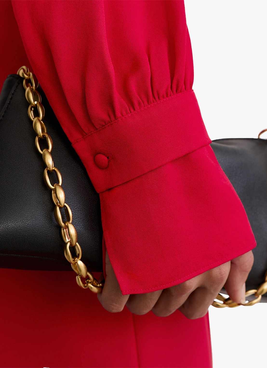 Reiss Kenny tuniek met sjaalkraag en keyhole - detail 3 rood