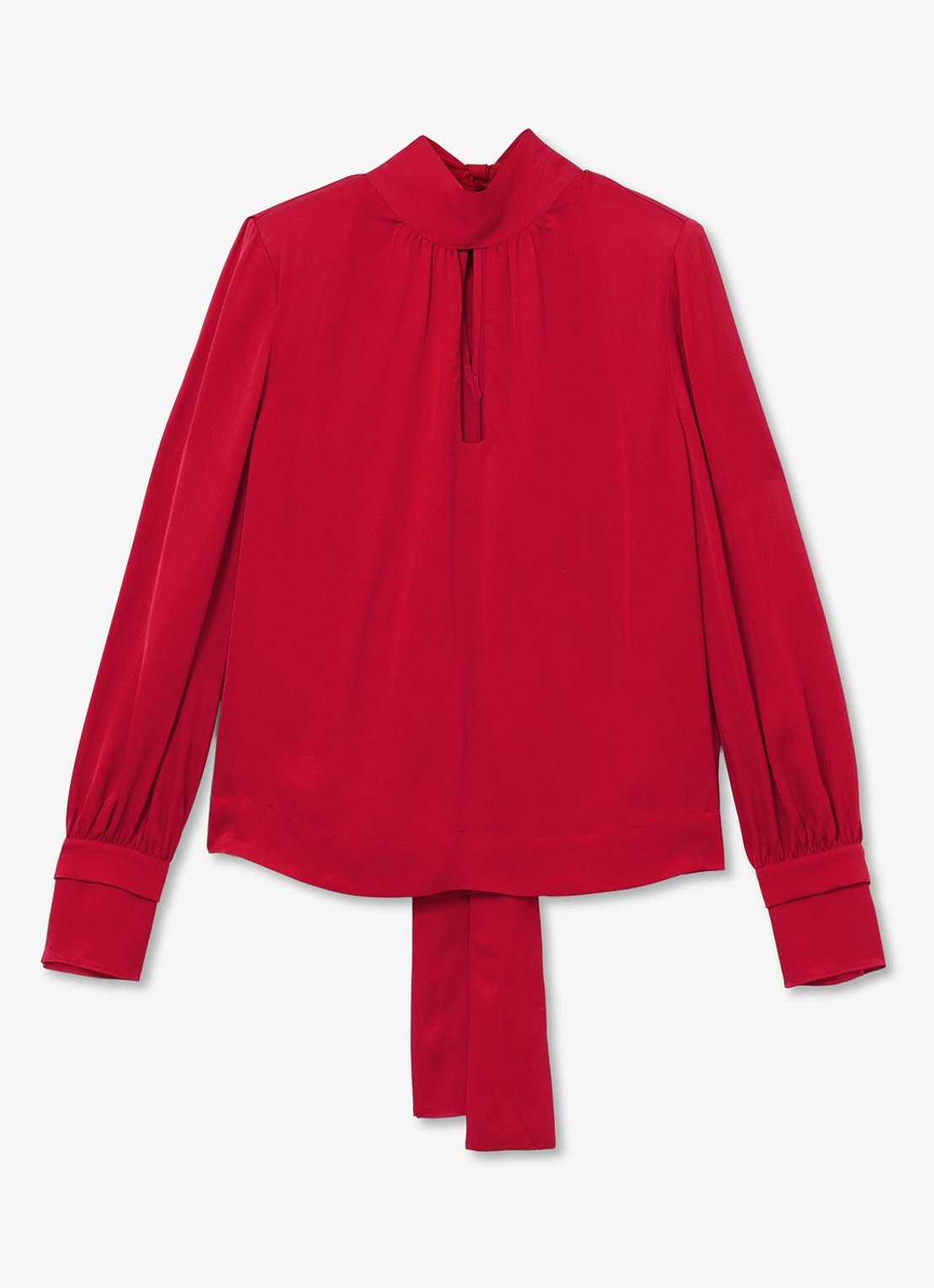 Reiss Kenny tuniek met sjaalkraag en keyhole - voorkant 6 rood