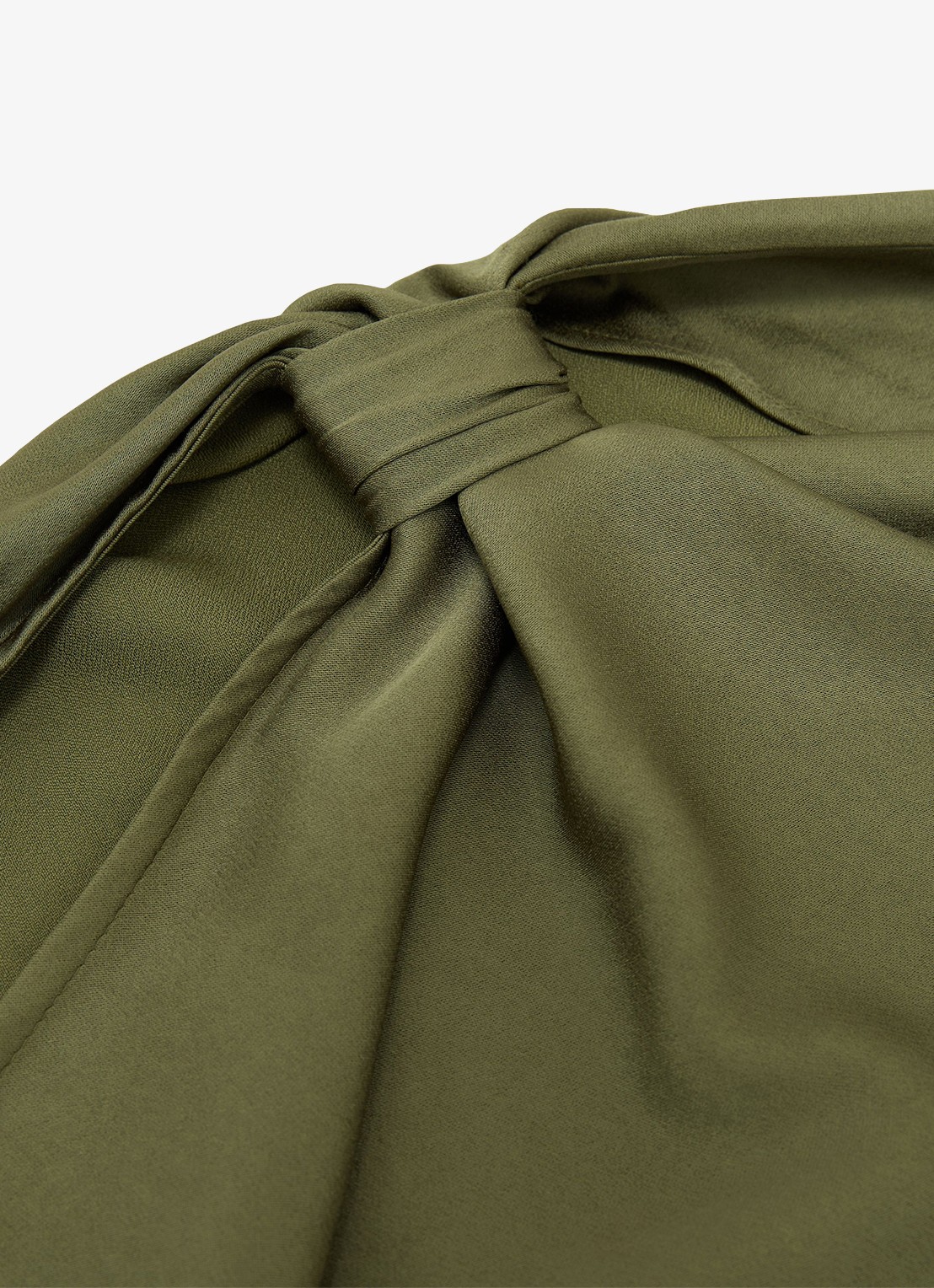 Reiss Kenzie asymmetrische gedrapeerde midi-jurk - detail 3 olijfgroen