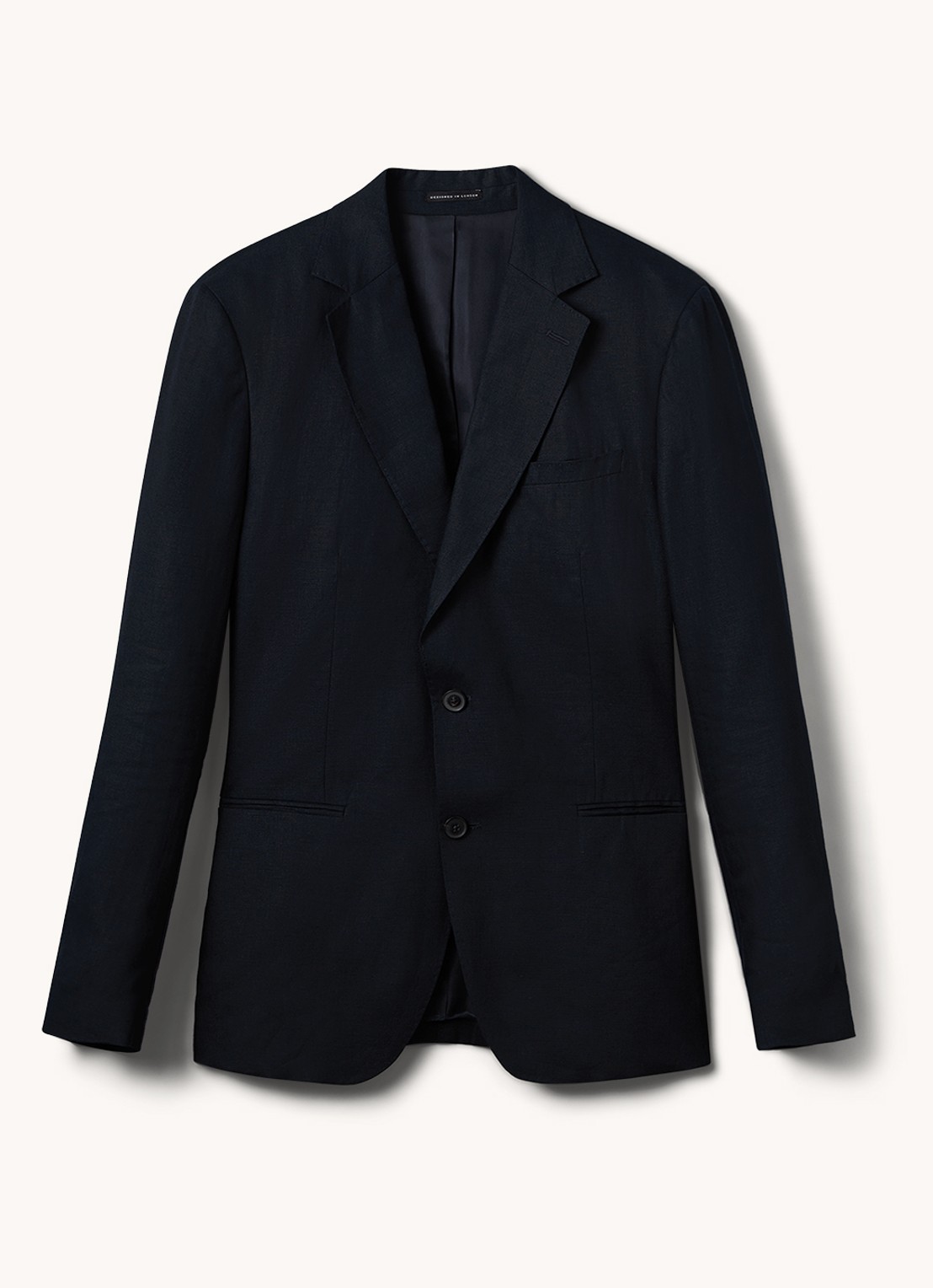 Reiss Kin slim fit colbert van linnen met steekzakken - voorkant 2 donkerblauw