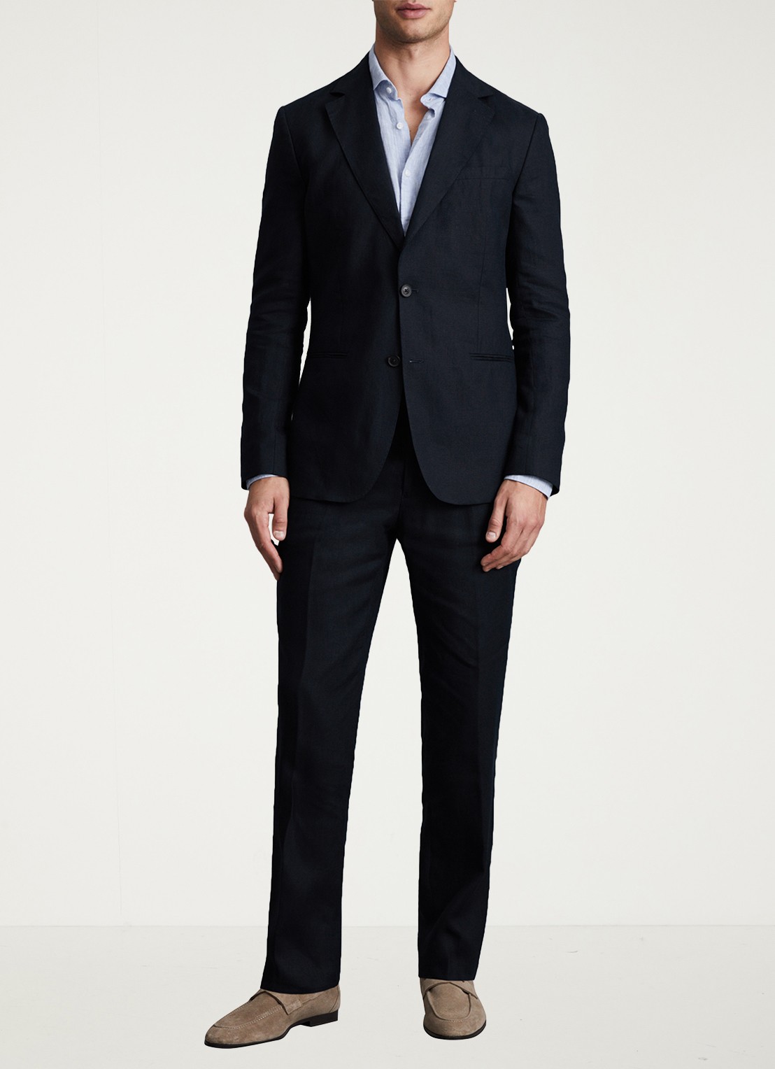 Reiss Kin slim fit colbert van linnen met steekzakken - voorkant 3 donkerblauw