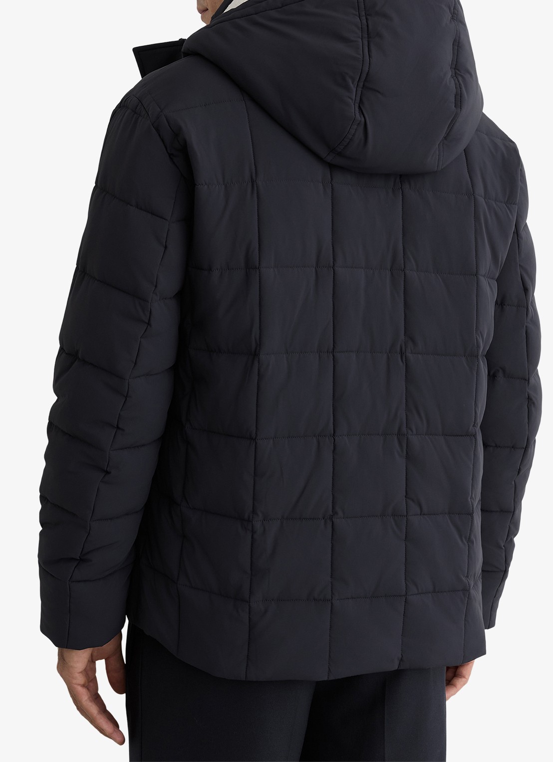 Reiss Klause puffer jas met quilt patroon en steekzakken - achterkant navy / blauw