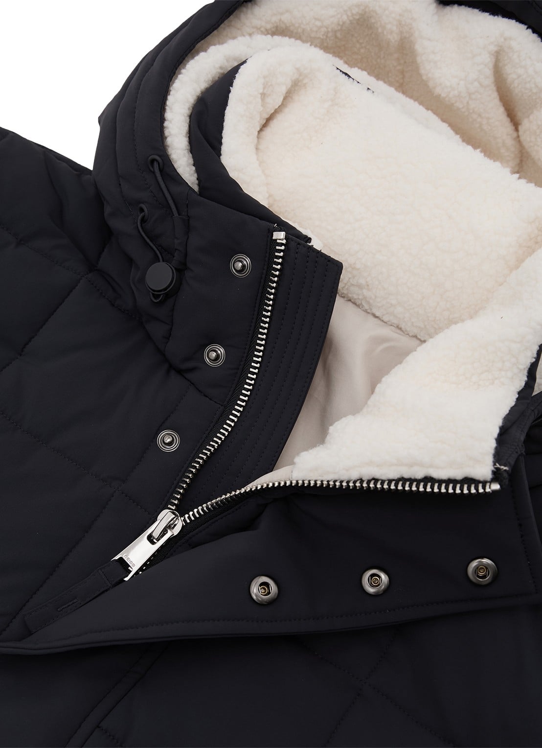 Reiss Klause puffer jas met quilt patroon en steekzakken - detail 5 navy / blauw