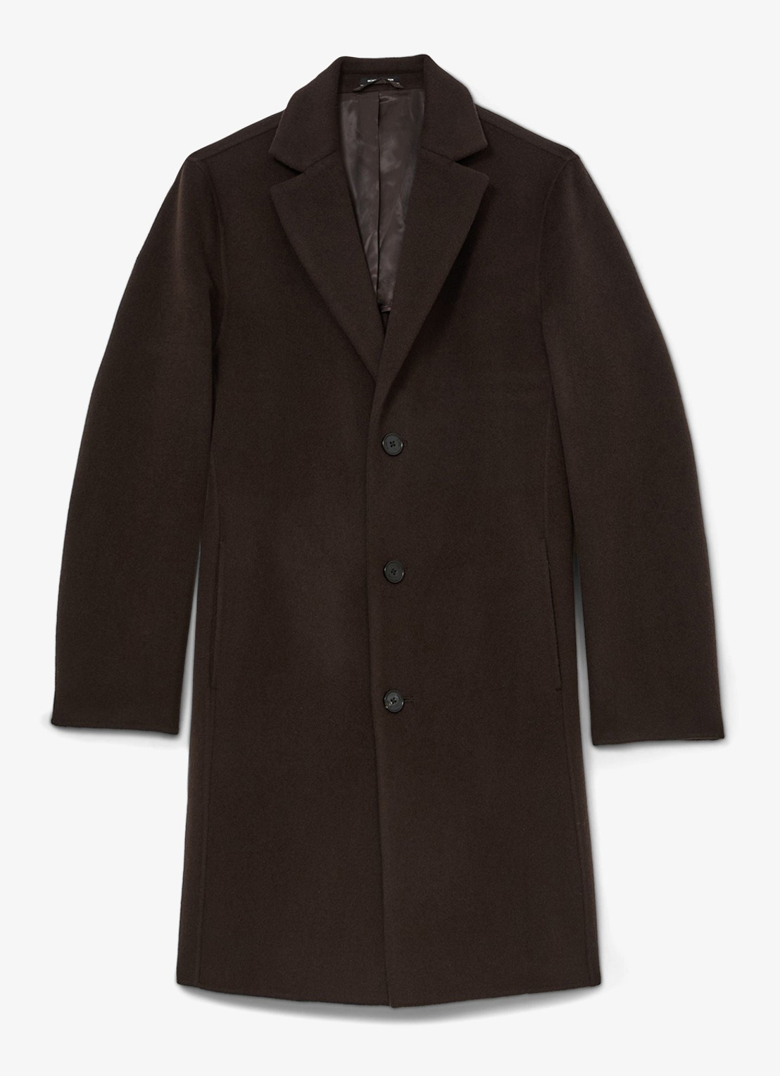 Reiss Knight mantel in wolblend - voorkant 6 donkerbruin