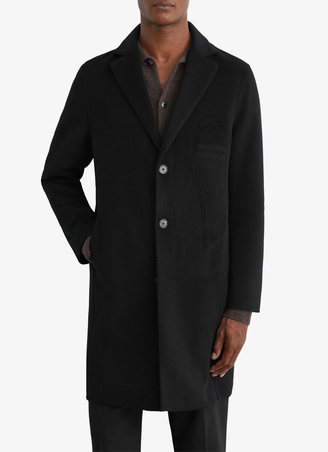 Reiss Knight mantel in wolblend - detail black / zwart