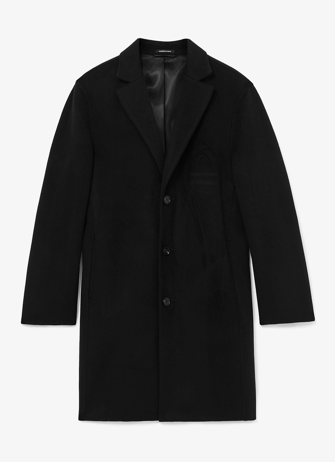 Reiss Knight mantel in wolblend - voorkant 5 black / zwart