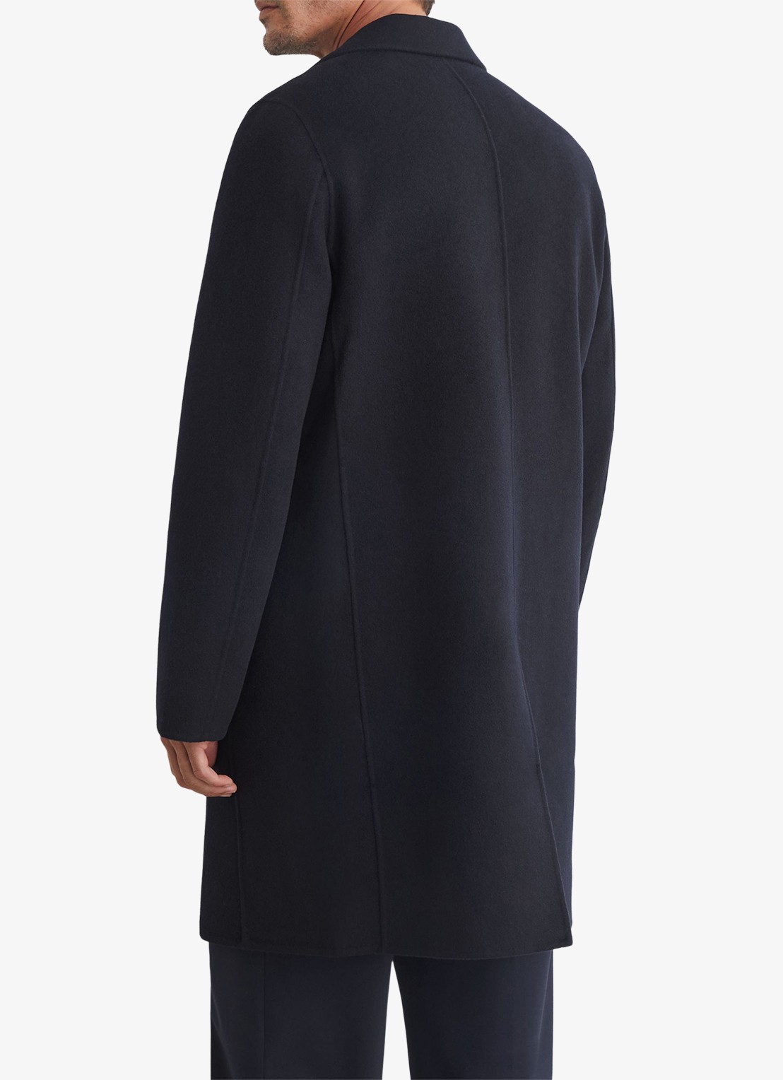 Reiss Knight mantel in wolblend - achterkant 7 navy / blauw