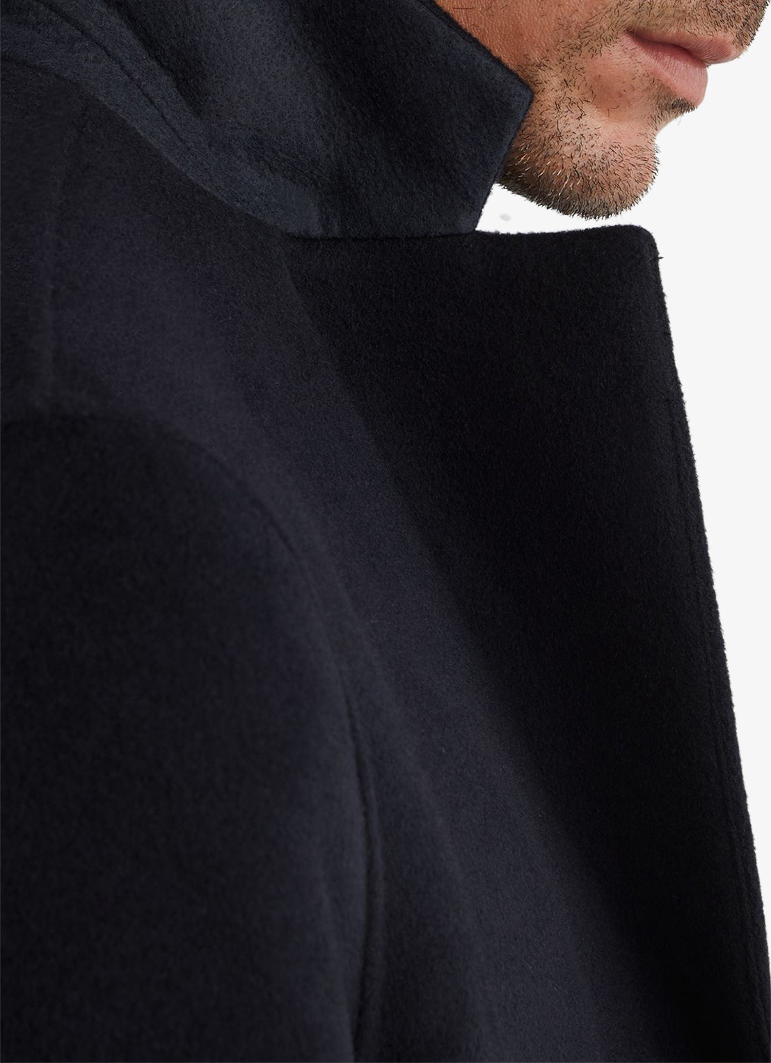 Reiss Knight mantel in wolblend - detail 2 navy / blauw