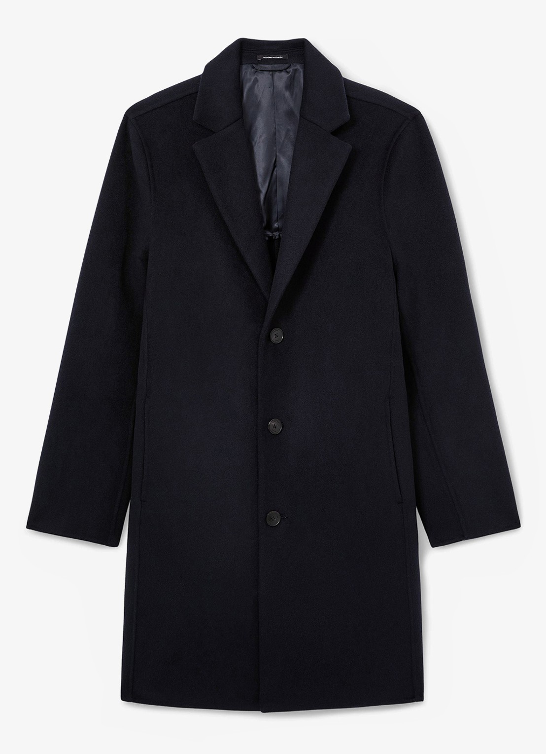 Reiss Knight mantel in wolblend - voorkant 5 navy / blauw