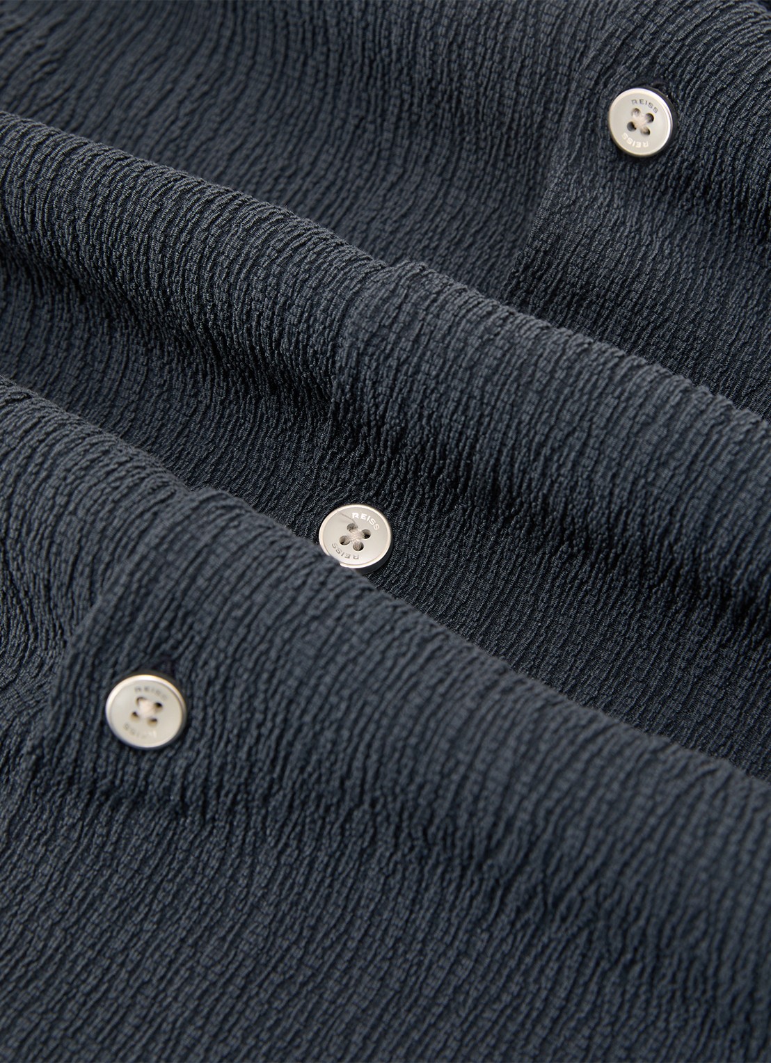 Reiss Knox overhemd met structuur - detail 7 airforce blue / blauw