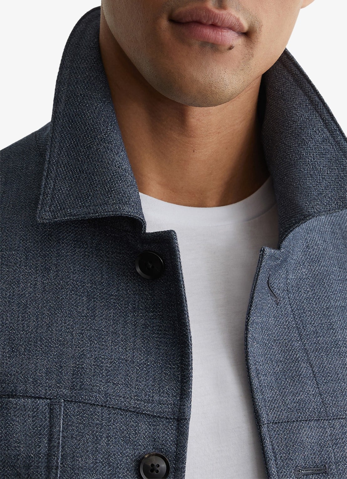 Reiss Lagos jack met klepzakken - detail 5 airforce blue / blauw
