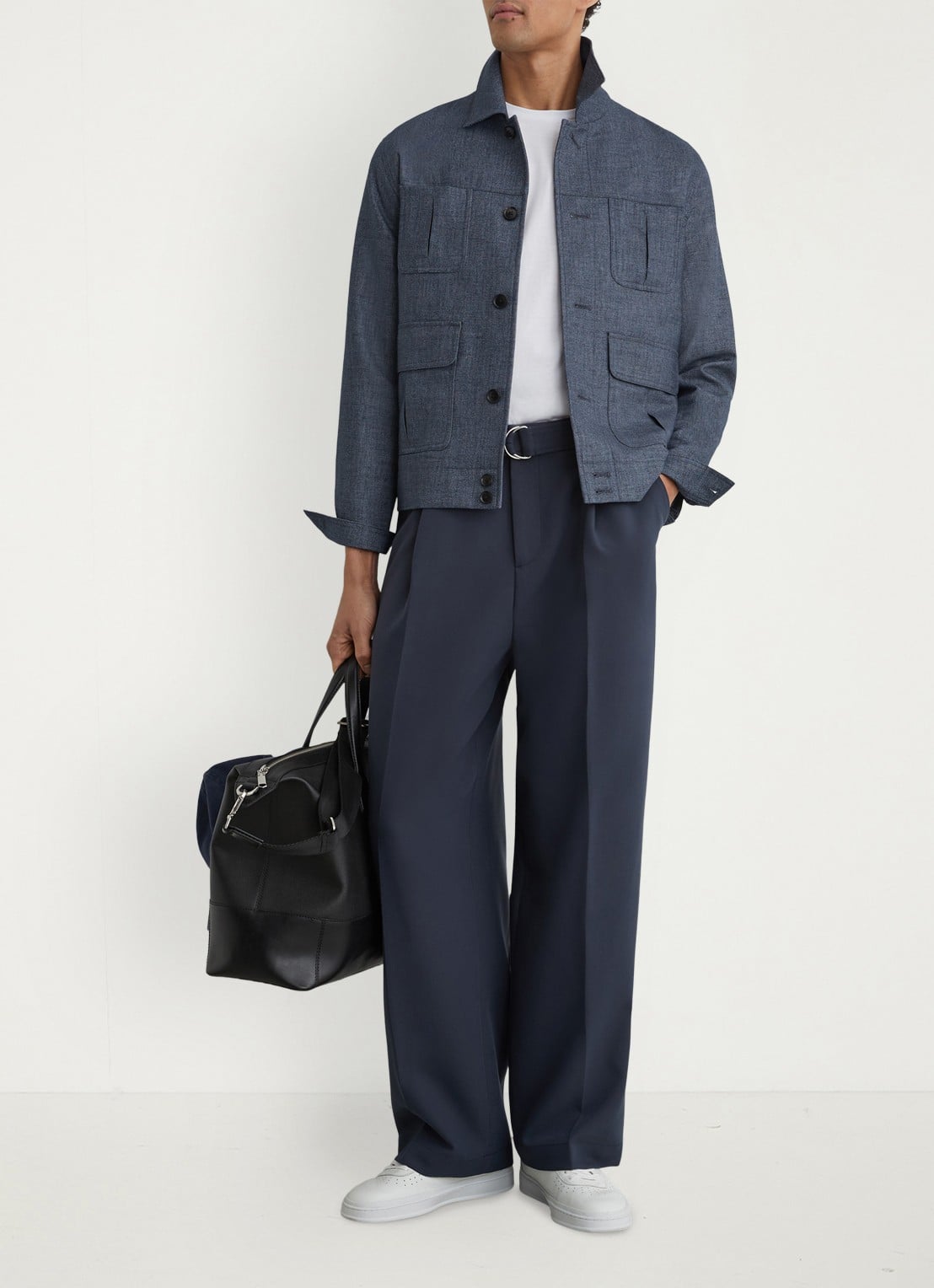Reiss Lagos jack met klepzakken - voorkant 3 airforce blue / blauw