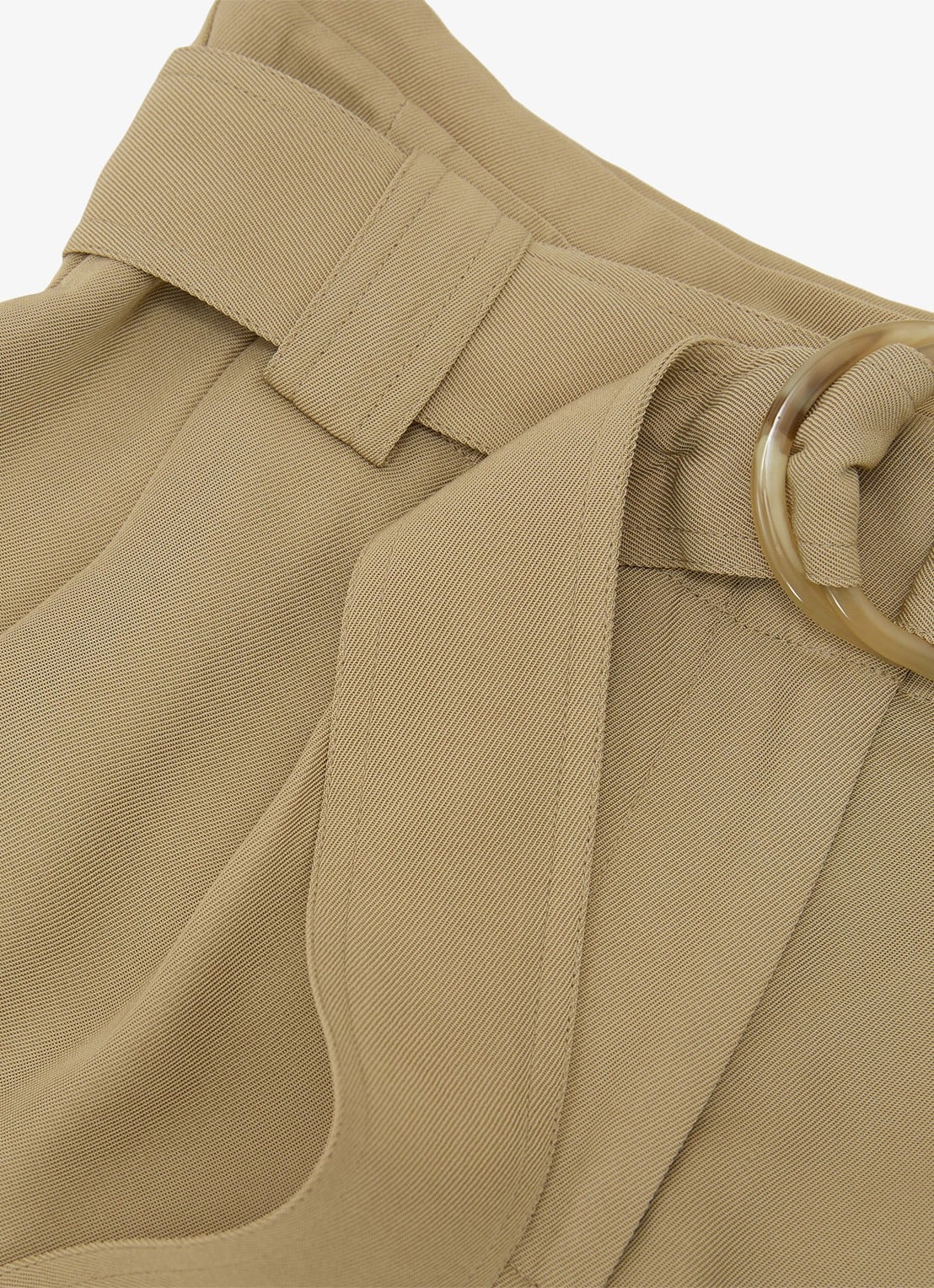 Reiss Lana high waist wide fit korte broek met ceintuur - detail 6 beige
