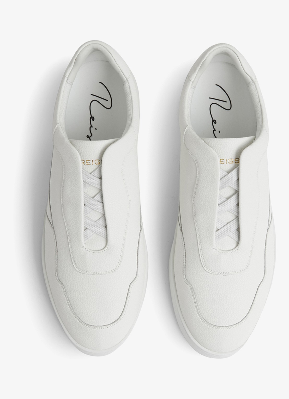 Reiss Lane sneaker van leer - detail white / wit