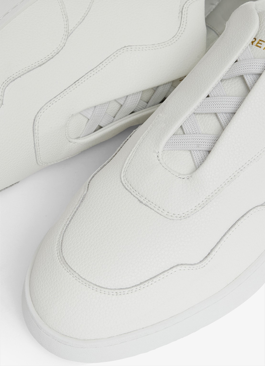 Reiss Lane sneaker van leer - detail 2 white / wit