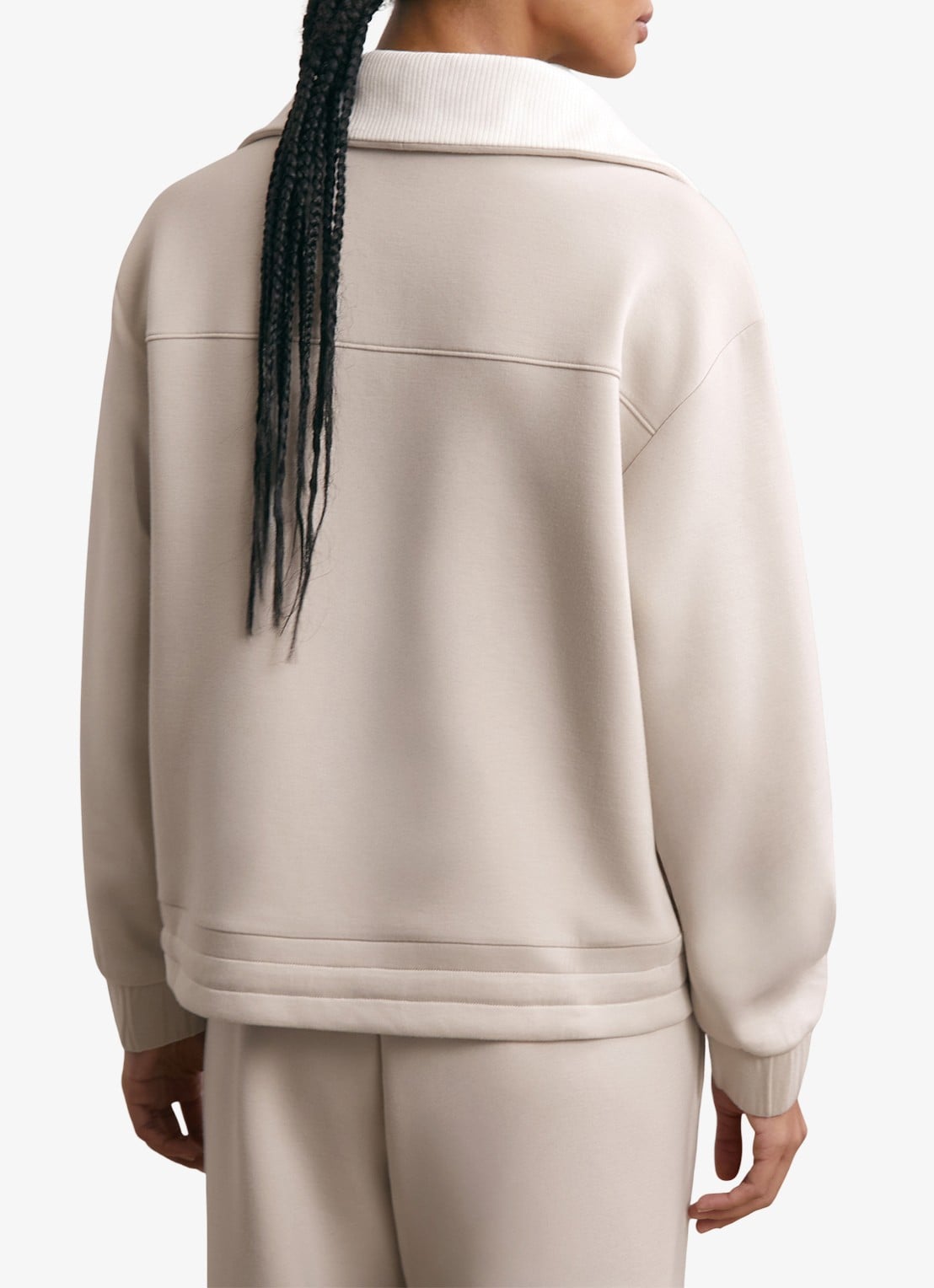 Reiss Laney sweater met halve rits - achterkant beige