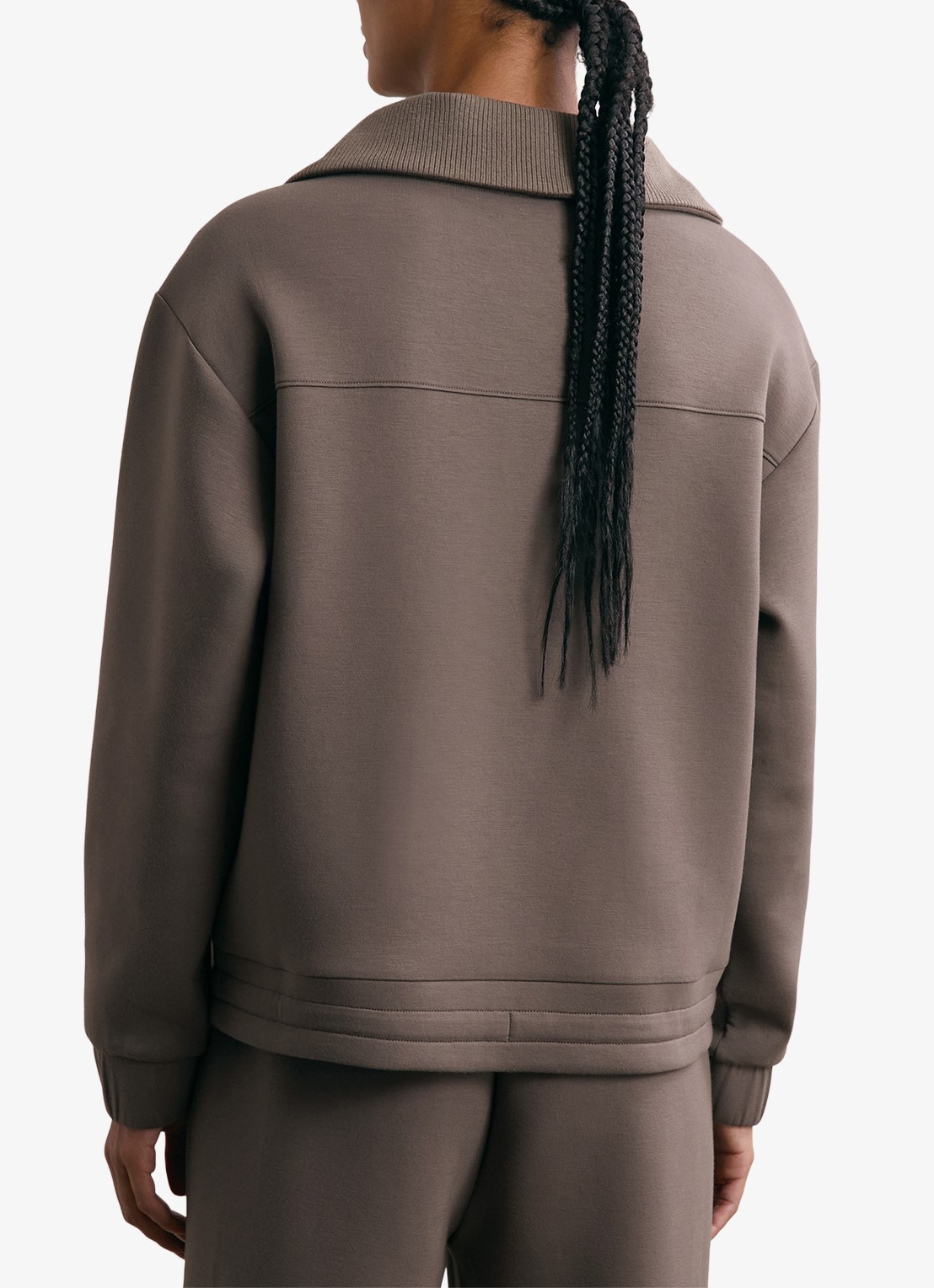 Reiss Laney sweater met halve rits - achterkant bruin