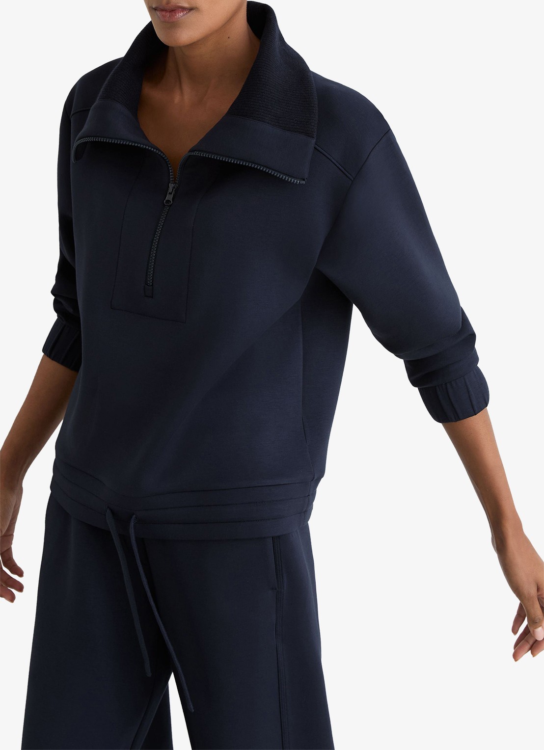 Reiss Laney sweater met halve rits - detail 2 blauw