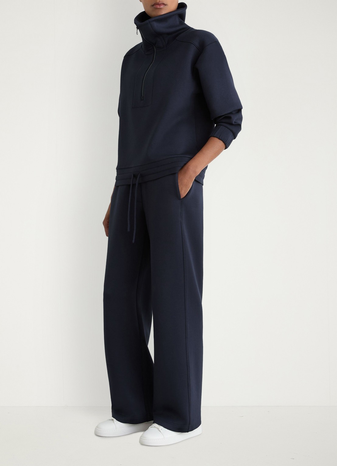 Reiss Laney sweater met halve rits - voorkant 5 blauw
